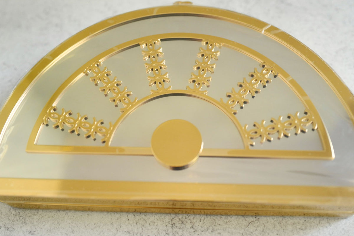 NEW Chanel 26A Metiers d’art Elevator Minaudiere Clutch Golden Silver Gold Hardware