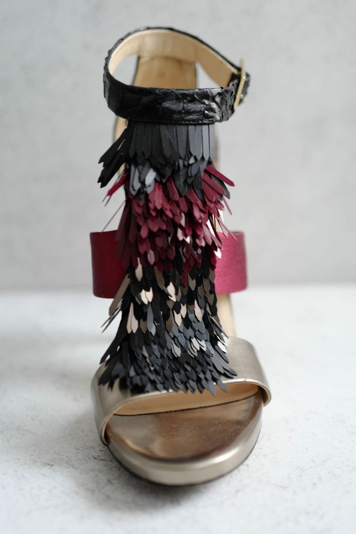 Preloved Jimmy Choo Heels Fedora Razor Sequins size 36.5