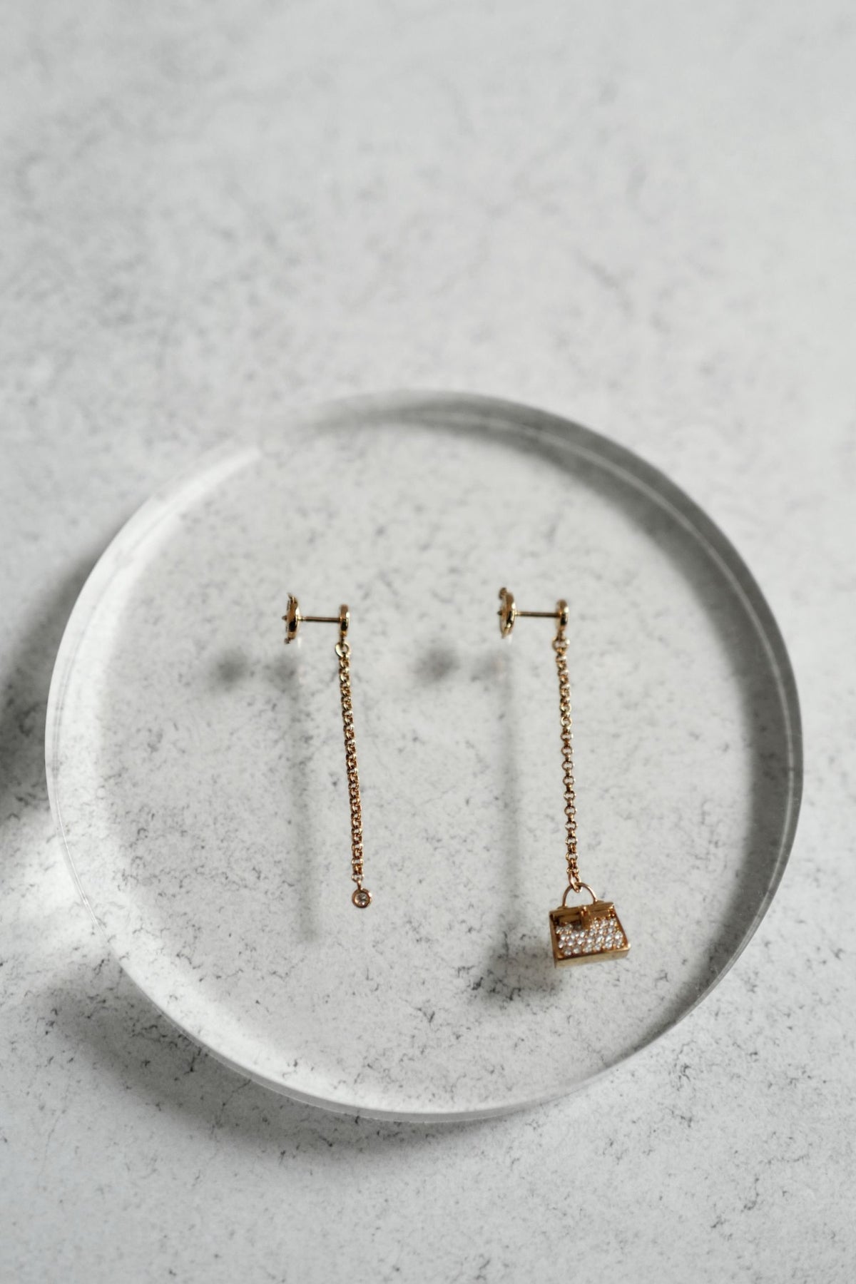 Hermes 18K Chaine Amulette Kelly Diamonds Rose Gold Ear Studs Earrings BNIB $10K