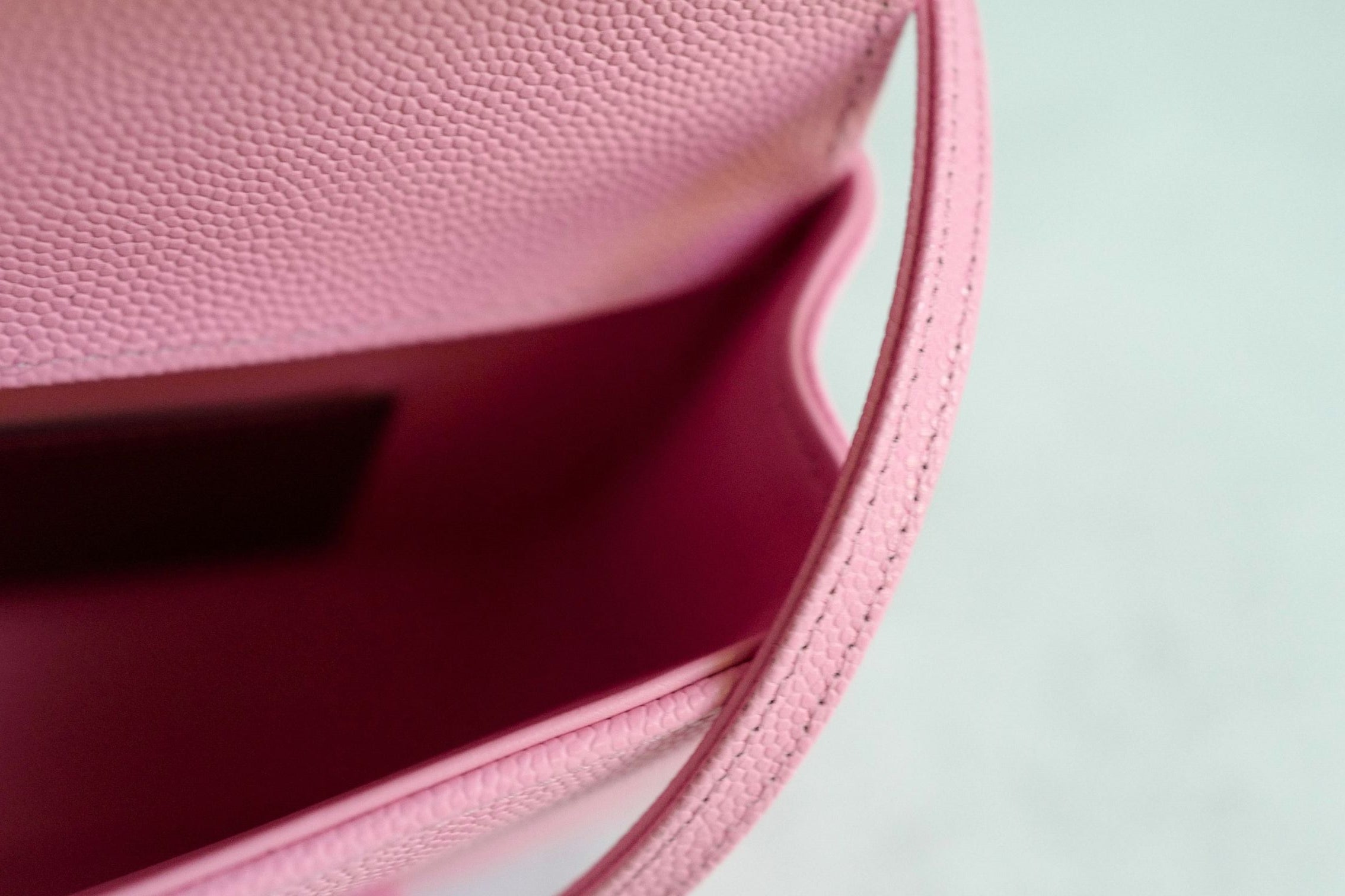 Chanel 26s Preppy Coco 17 Pink Grained Shiny Calfskin Gold Hardware