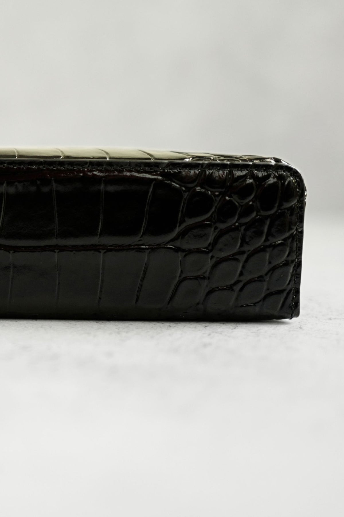 Chanel 26K Matthieu Blazy's Vanity with Chain Croc Embossed Black Calfskin Leather GHW
