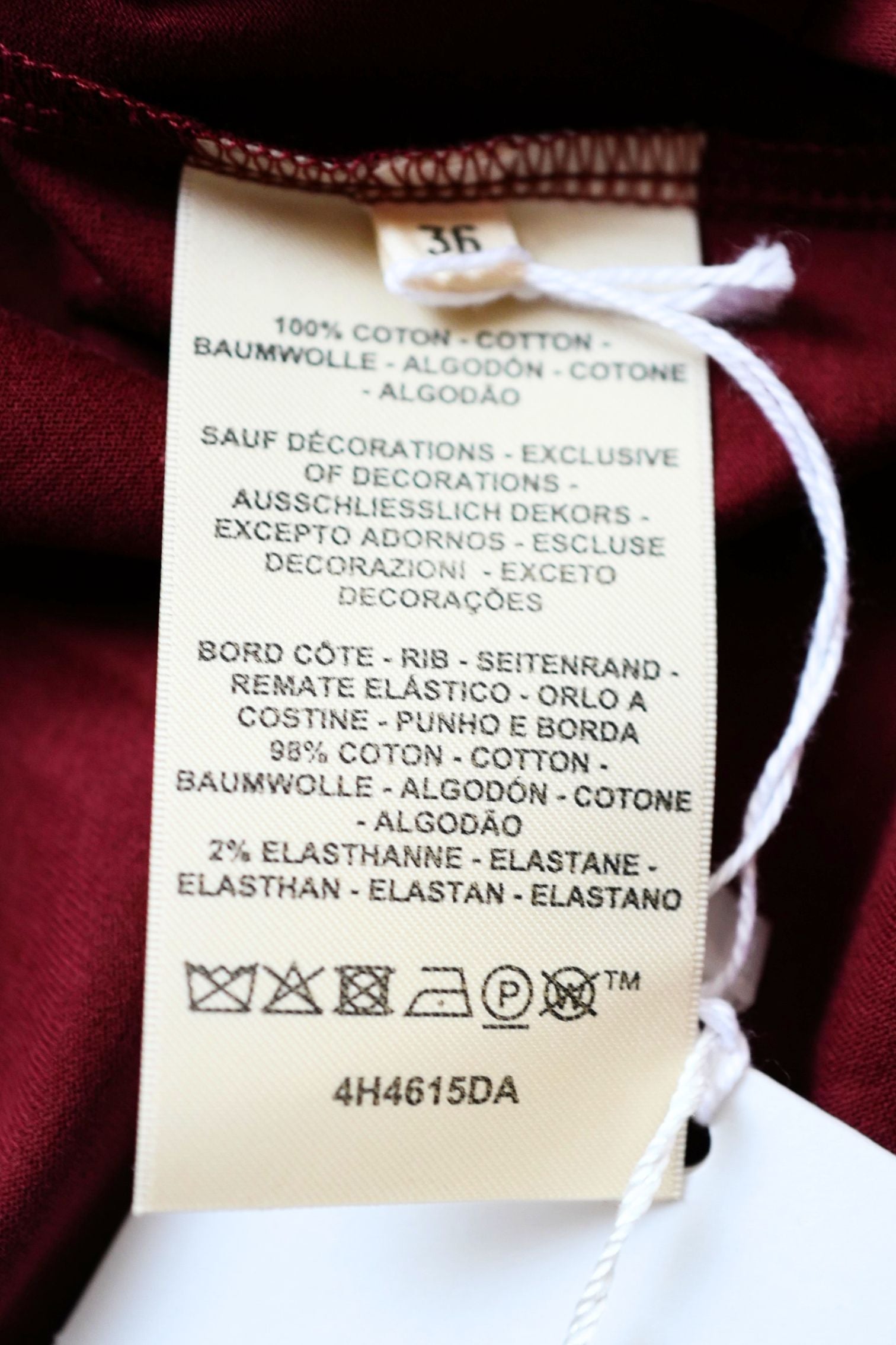 Hermès Embroidered Pocket T-Shirt Rouge Carmin Cotton Crewneck Size 36