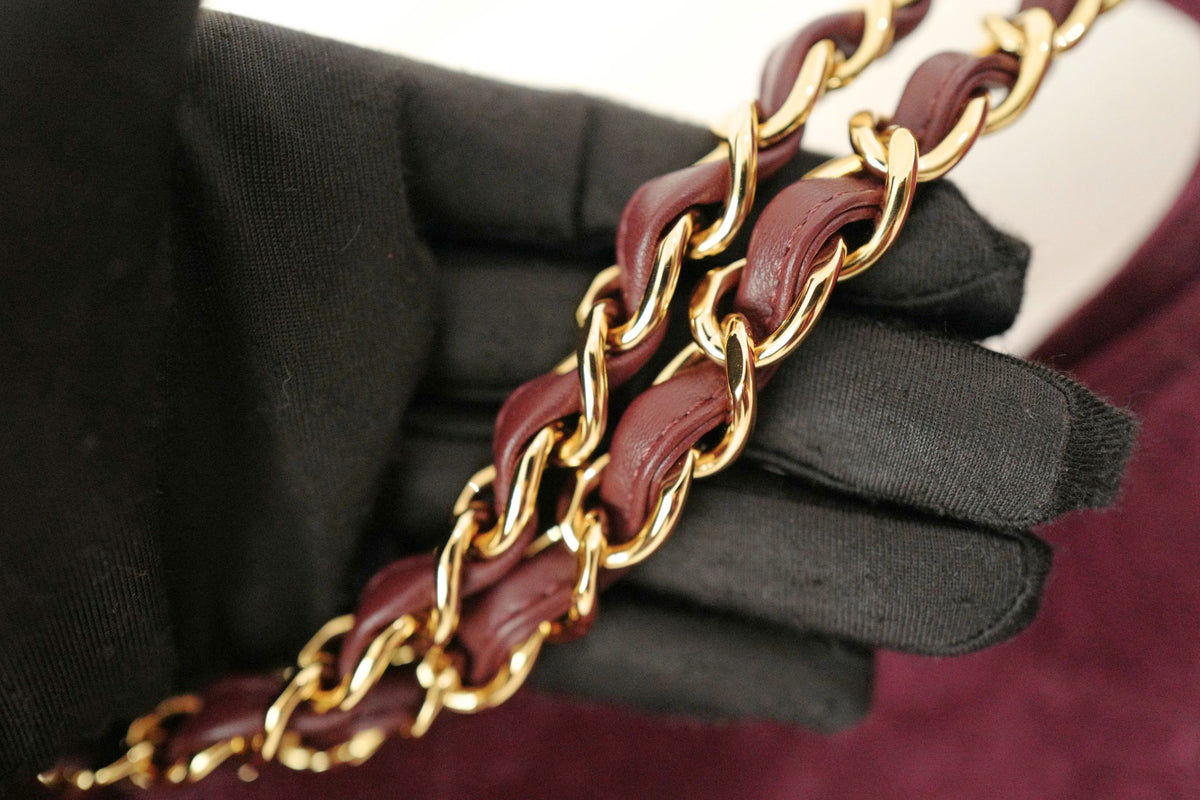 NEW Chanel 26B Large Tote Bordeaux Burgundy Suede Calfskin Gold Hardware