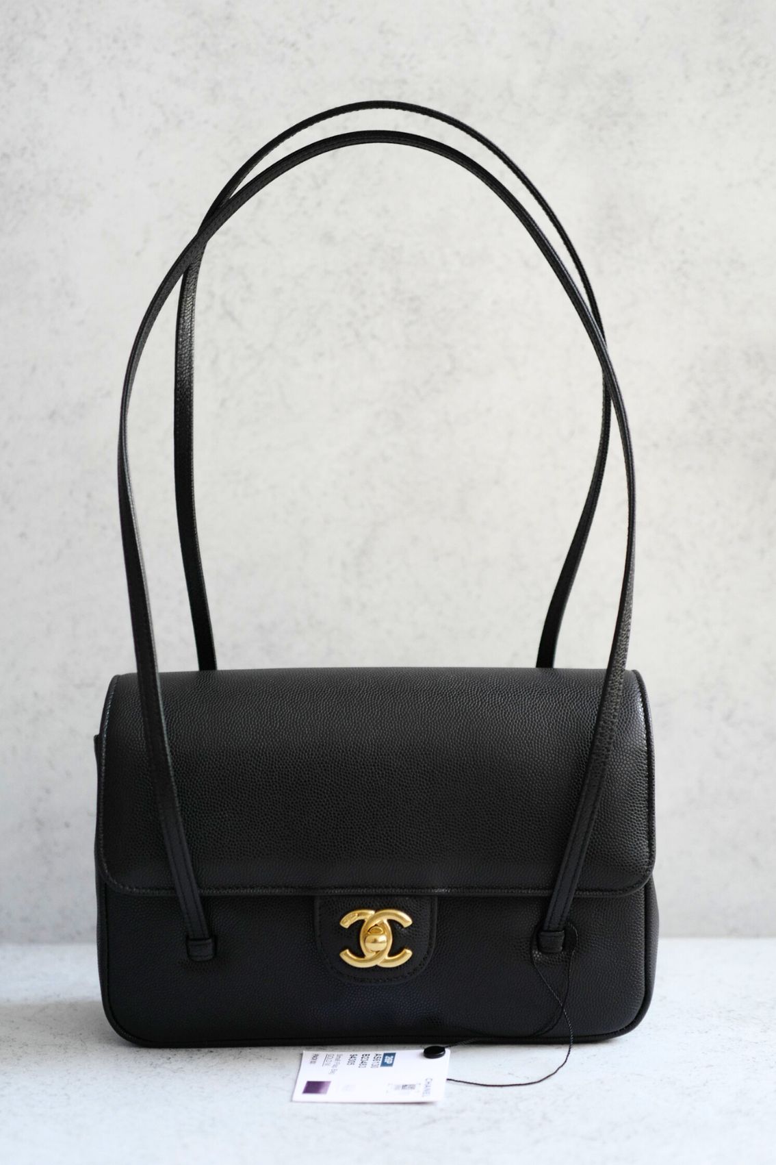 Chanel 26s Preppy Coco 22 Small Black Grained Shiny Calfskin With Gold Hardware