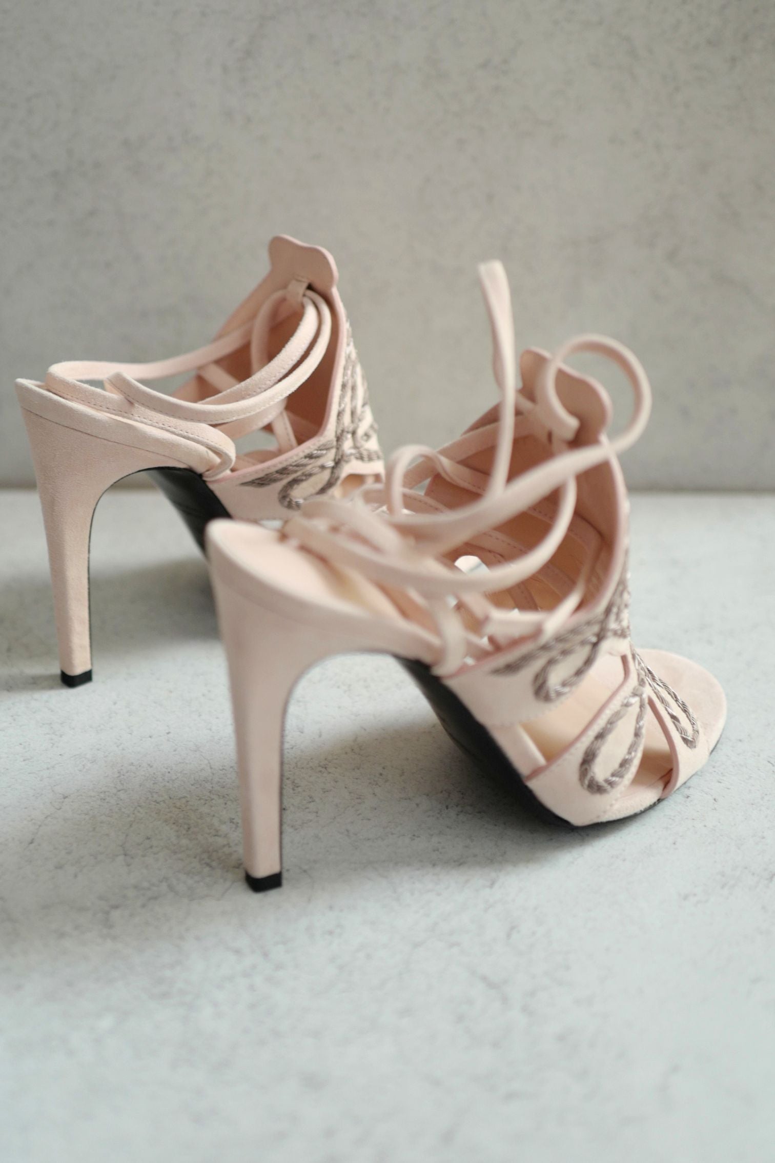 BNIB Hermes Mythic 105 Sandal Rose Palomino Suede High Heels Size 38