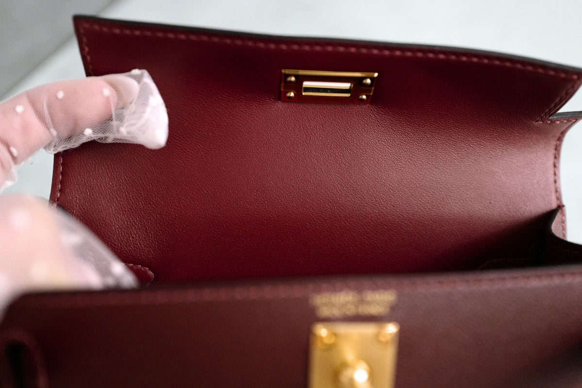 NEW Hermès Mini Kelly 20 Rouge H Madame Leather Gold Hardware G Stamp 2026