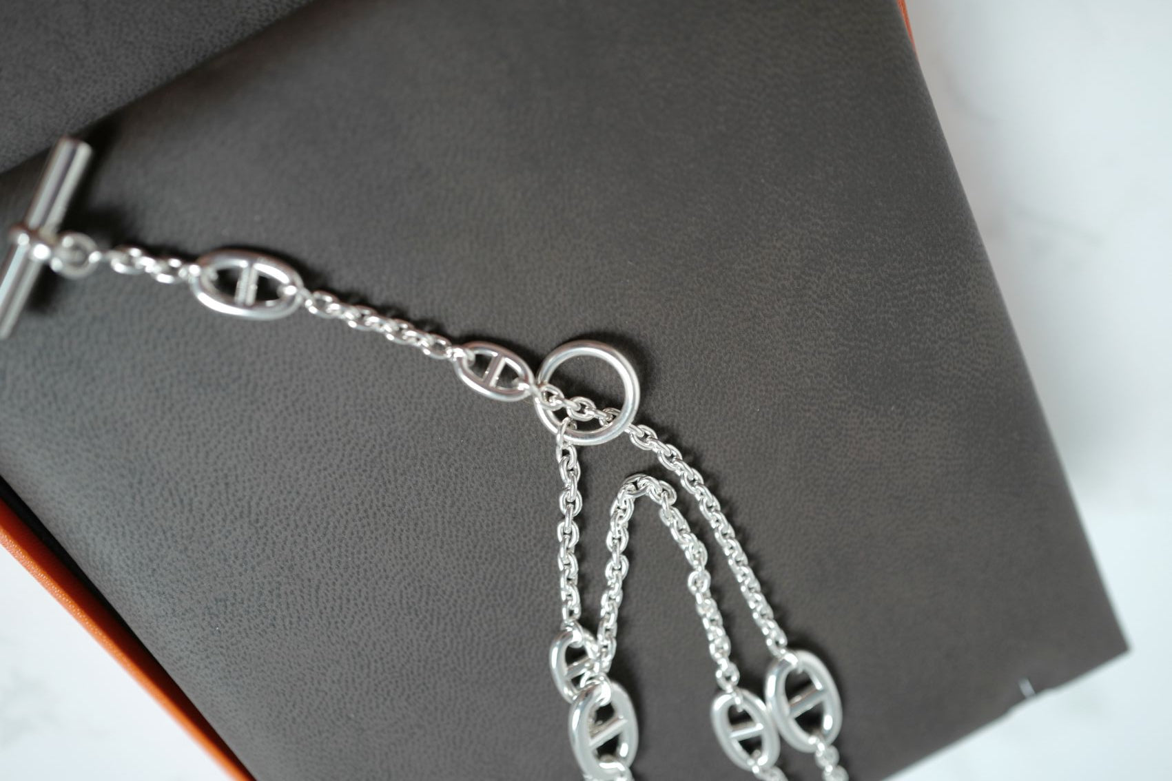 Hermès Farandole Long Necklace 160 Sterling Silver