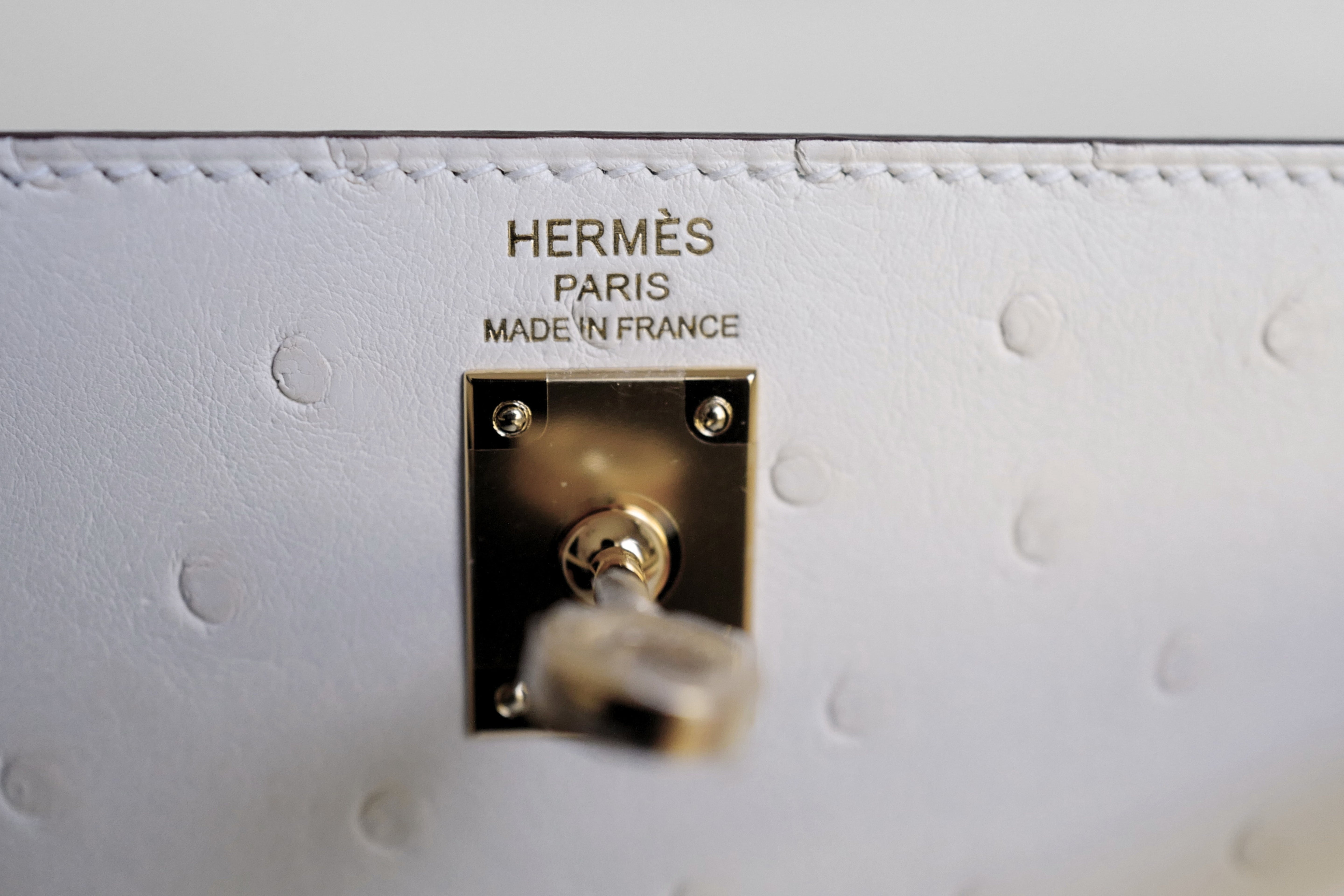 Hermès Kelly II 25 Nata Ostrich Sellier Boréale Gold Hardware G Stamp 2026