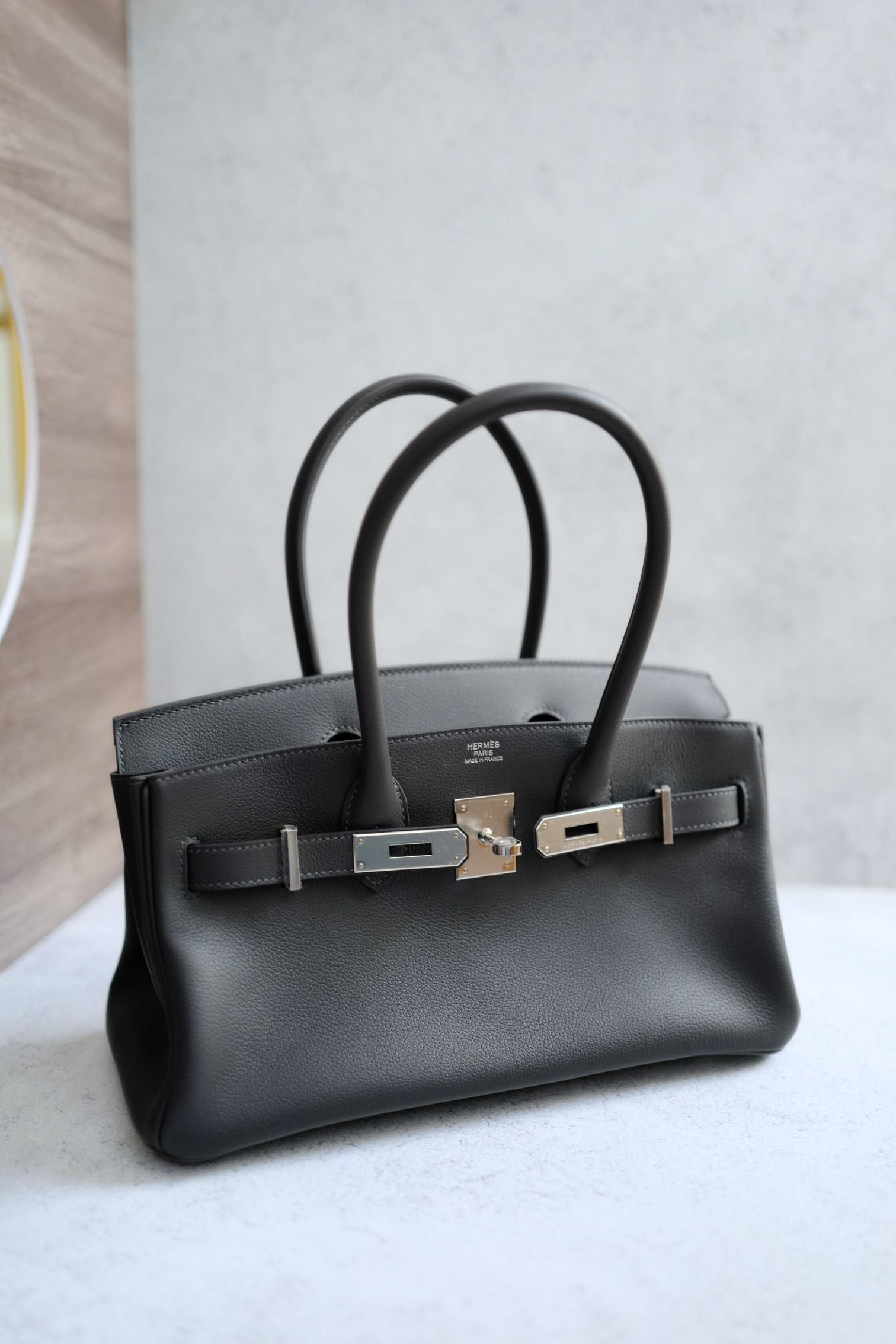 Hermès Birkin Shoulder Light Ardoise Veau Leather PHW K Stamp