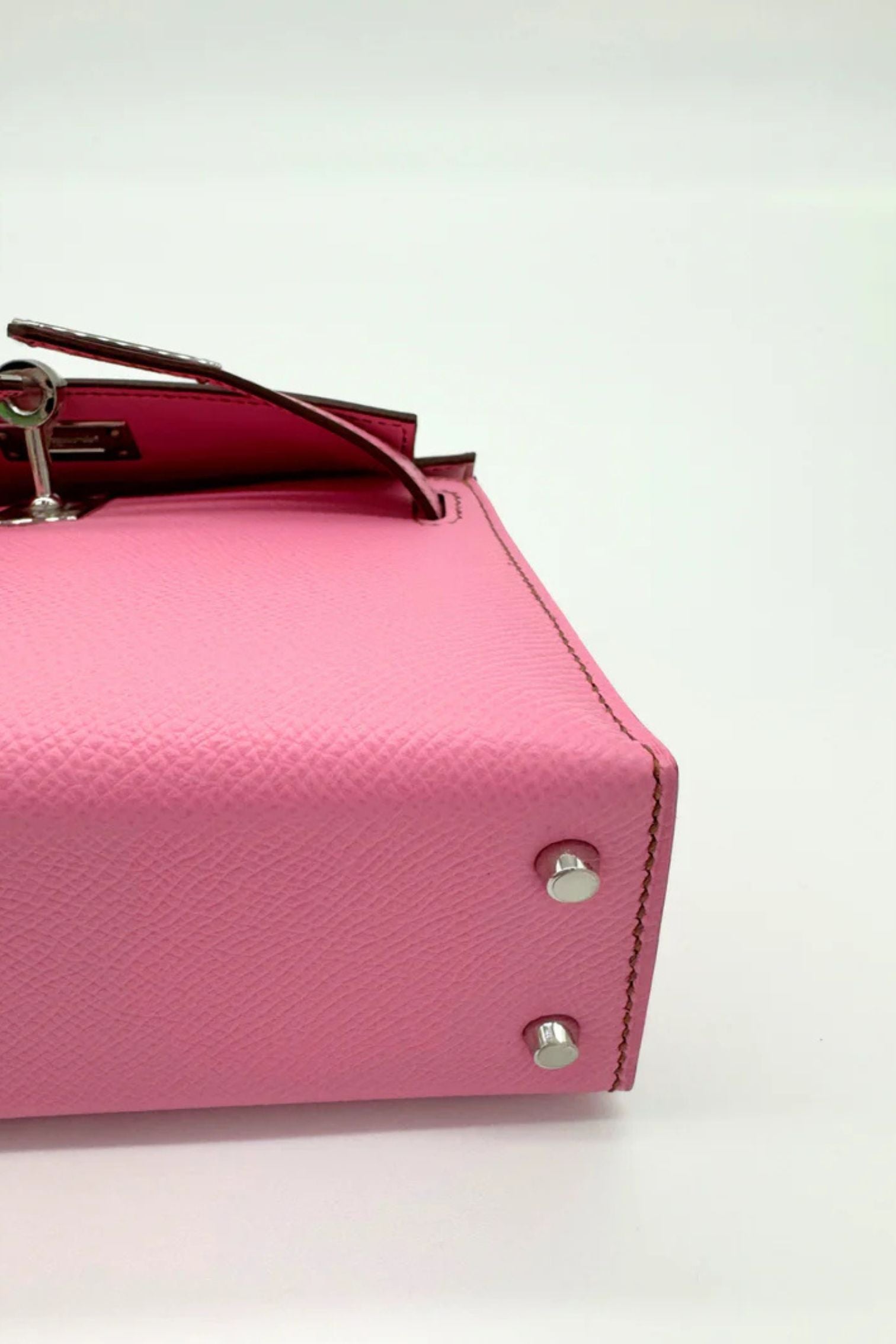 Hermes Mini Kelly 5P Bubblegum Pink Epsom Leather Palladium Hardware