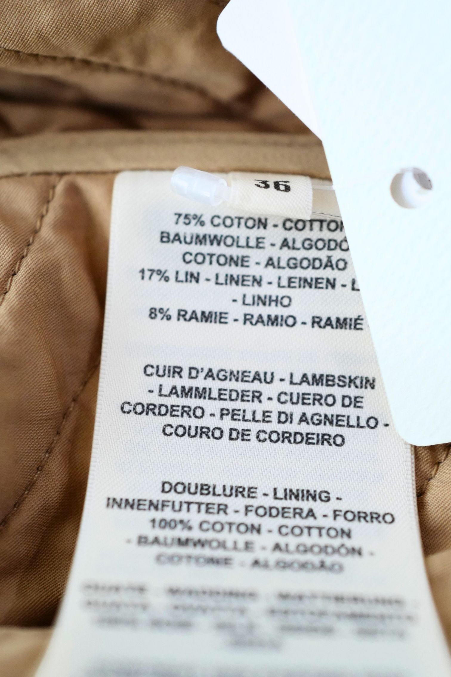 NEW Hermès Quilted Outdoor Jacket Beige Cajou size 36