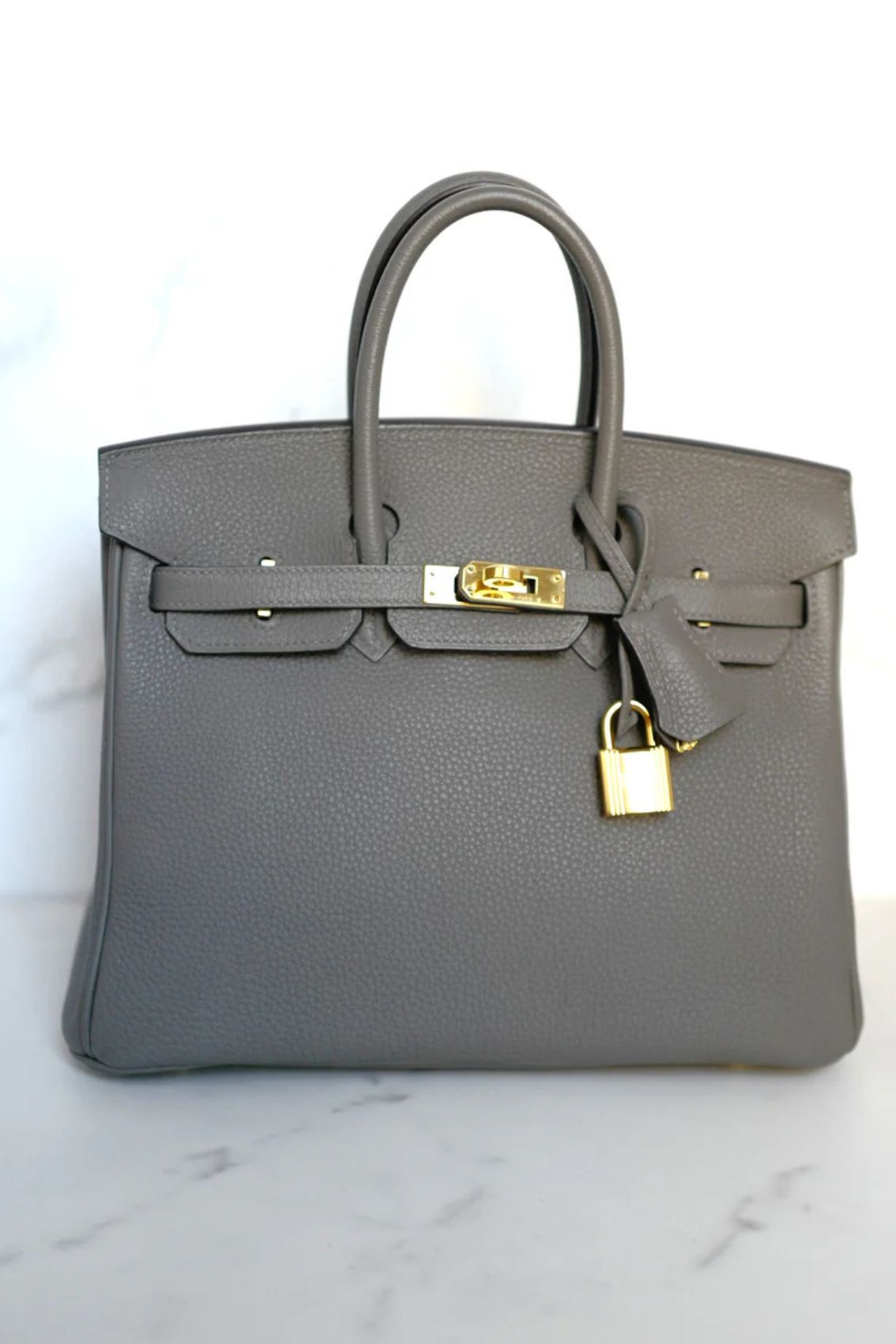 Hermès Birkin 25 Gris Meyer Togo Leather Gold Hardware D Stamp
