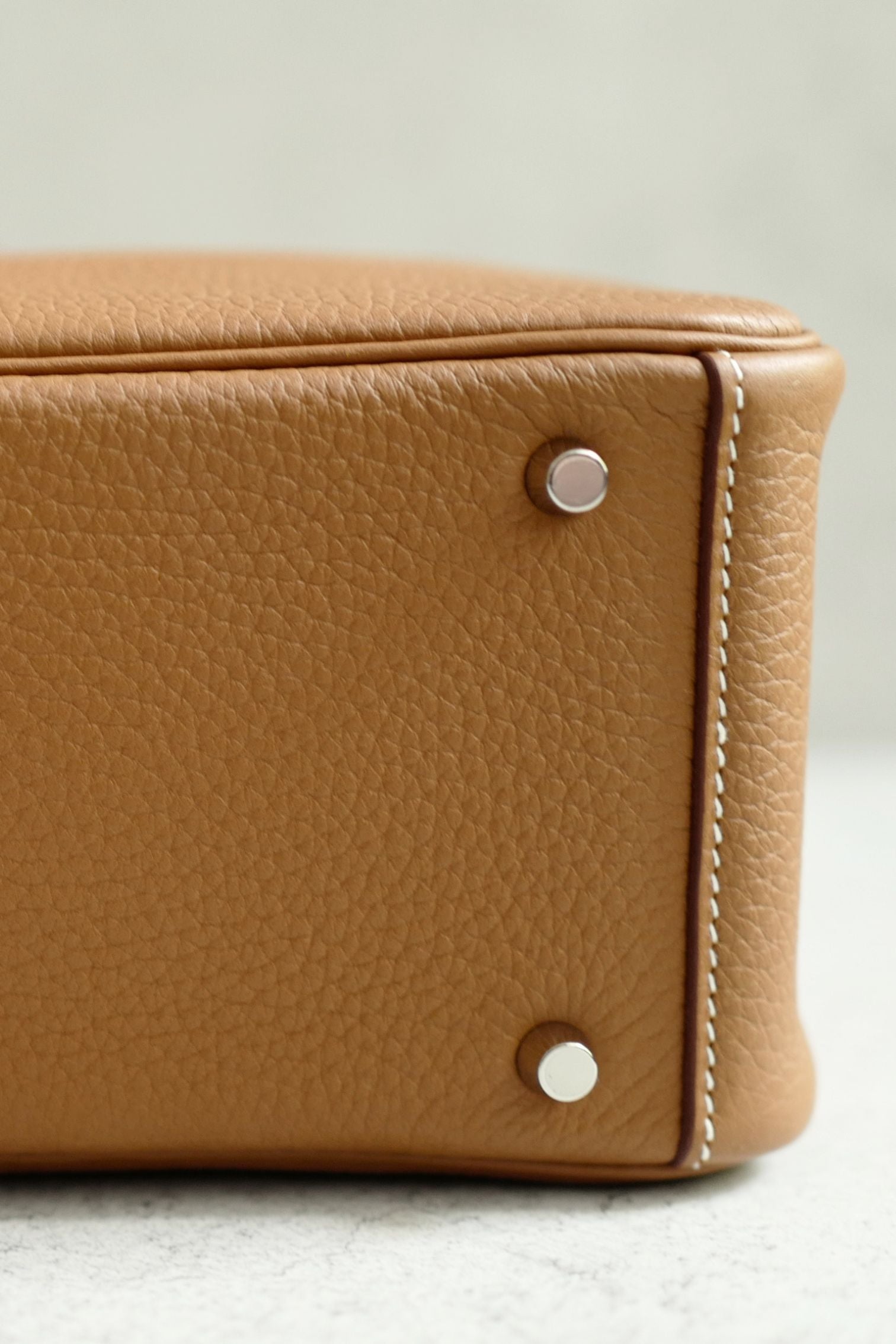 New Hermès Mini Lindy Gold Clemence Leather Palladium Hardware
