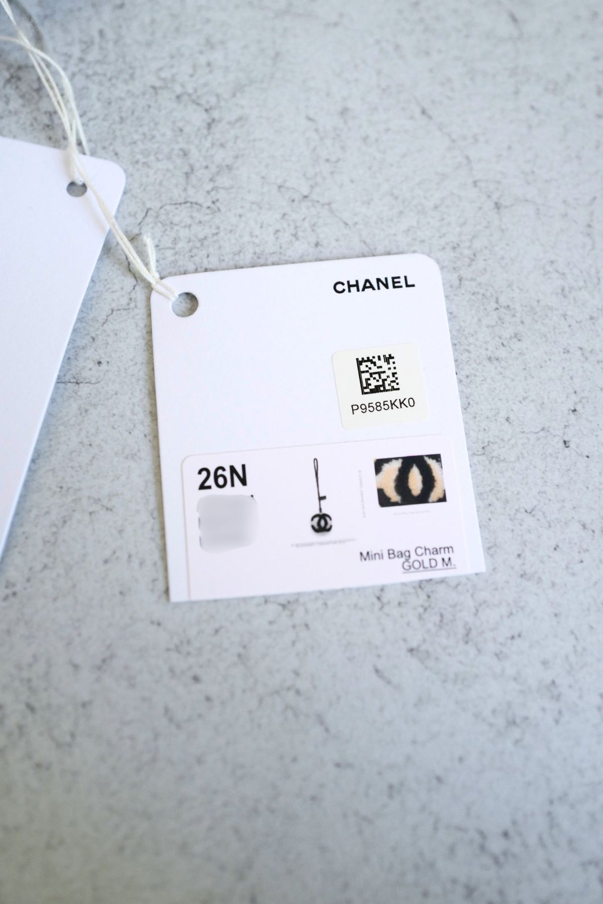 NEW Chanel 26N Coco Neige Mini Ball Bag Charm CC Logo Lambskin Shearling Black Beige