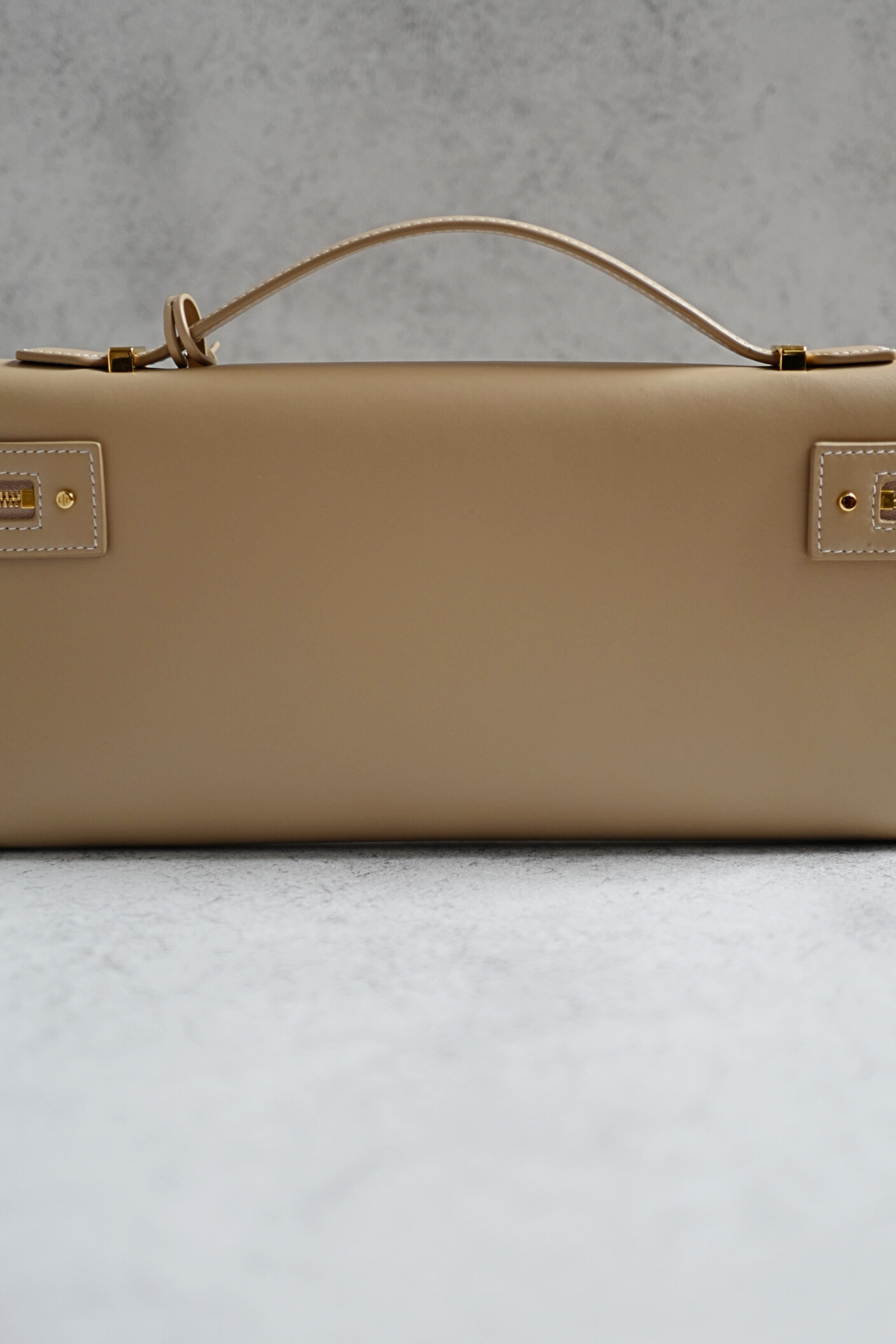 Loro Piana Extra Clutch L29 Light Mastic Calfskin with Sun Gold Hardware