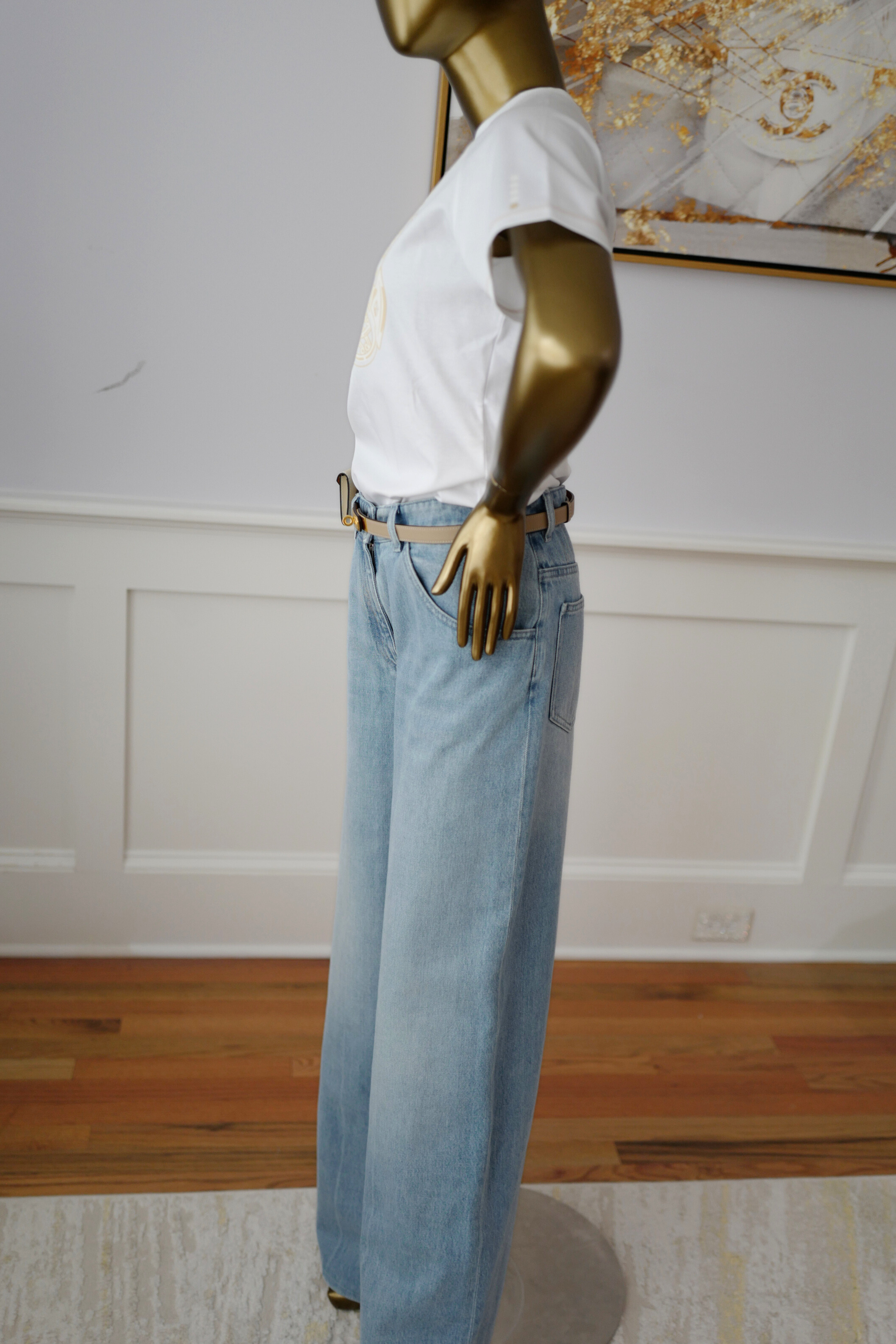 NEW Hermès Candy Libris Print T-Shirt White Cotton Size 38