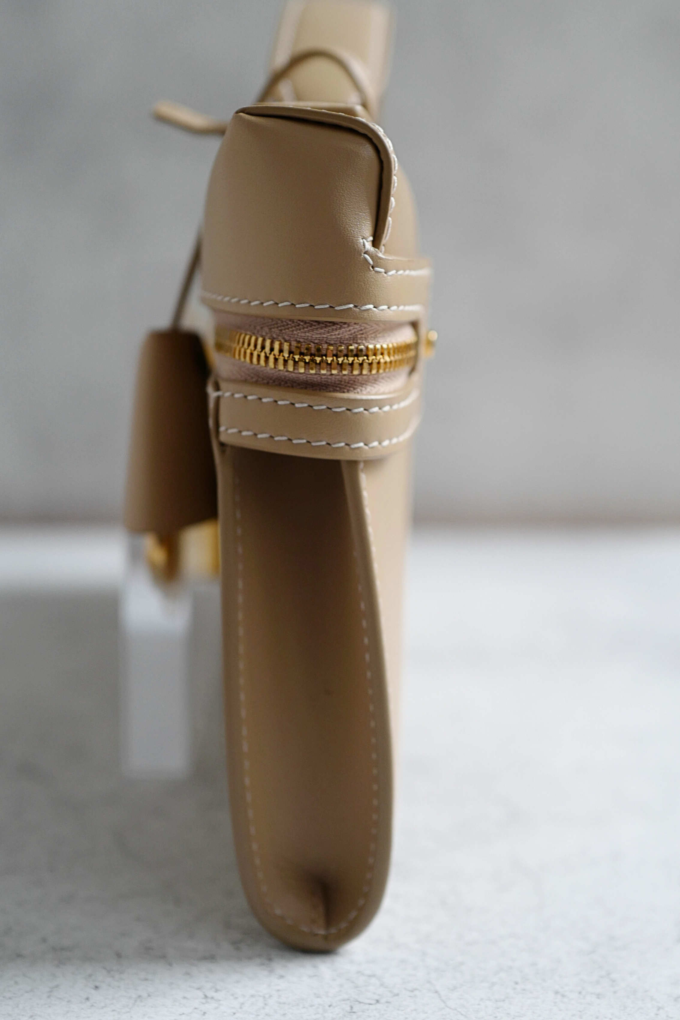 Loro Piana Extra Clutch L29 Light Mastic Calfskin with Sun Gold Hardware