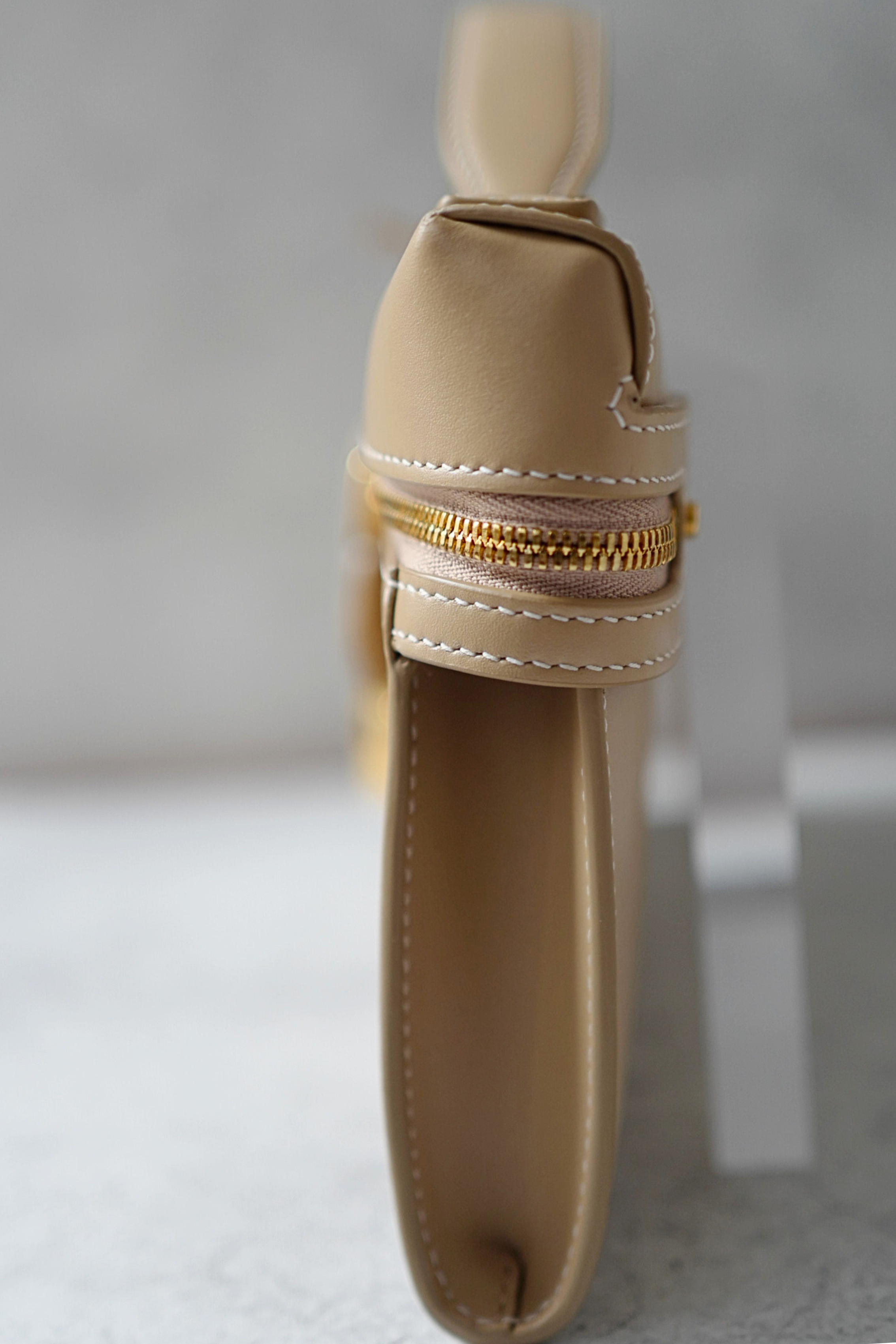 Loro Piana Extra Clutch L29 Light Mastic Calfskin with Sun Gold Hardware