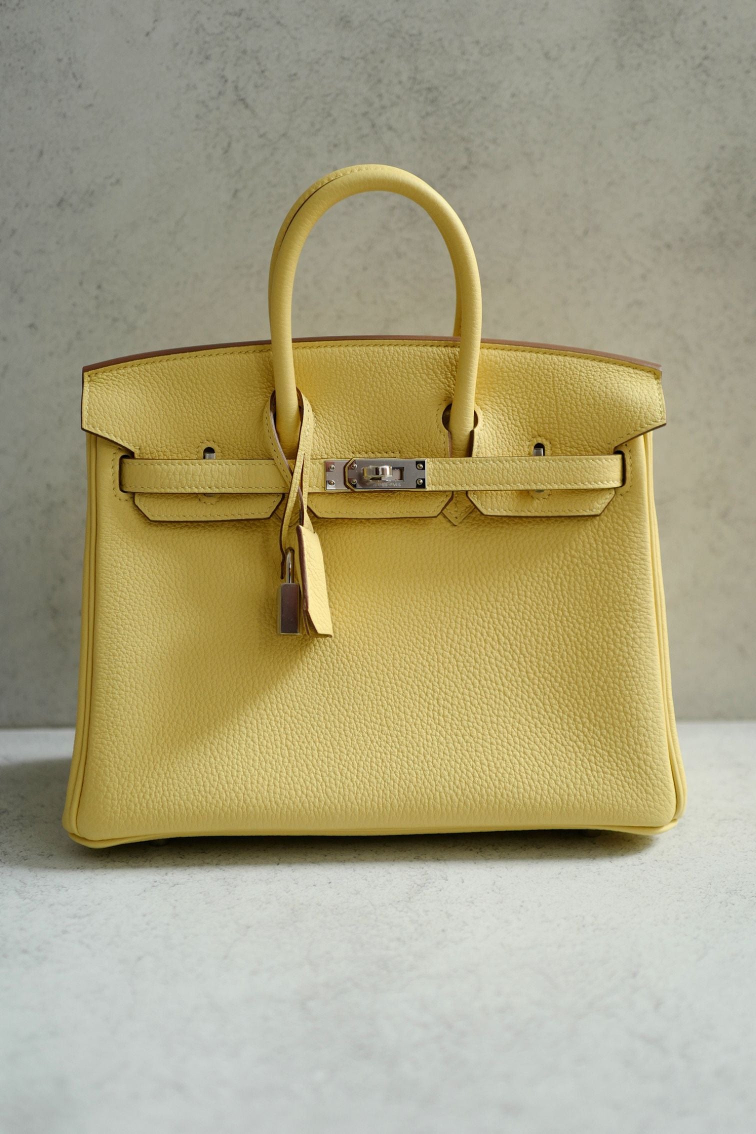 BNIB Hermès Birkin 25 Jaune Poussin Togo Leather Palladium Hardware G Stamp 2026