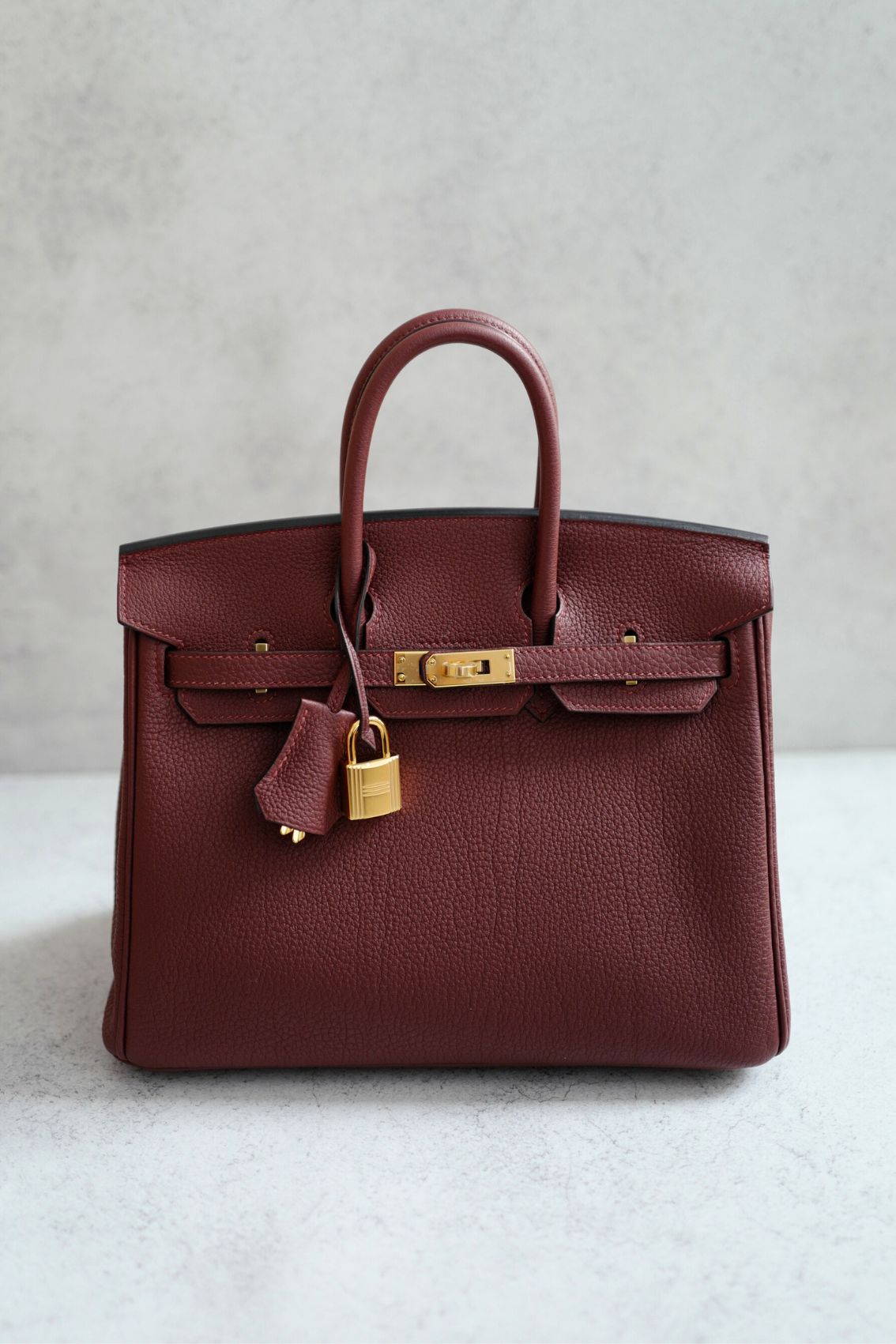 Hermes Birkin 25 Rouge H Togo Leather Gold Hardware K Stamp 2025
