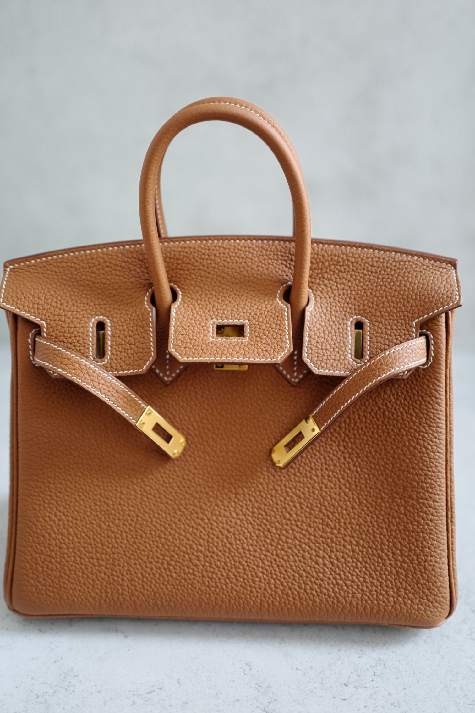Hermes Birkin 25 Gold Togo Leather Gold Hardware W Stamp 2024