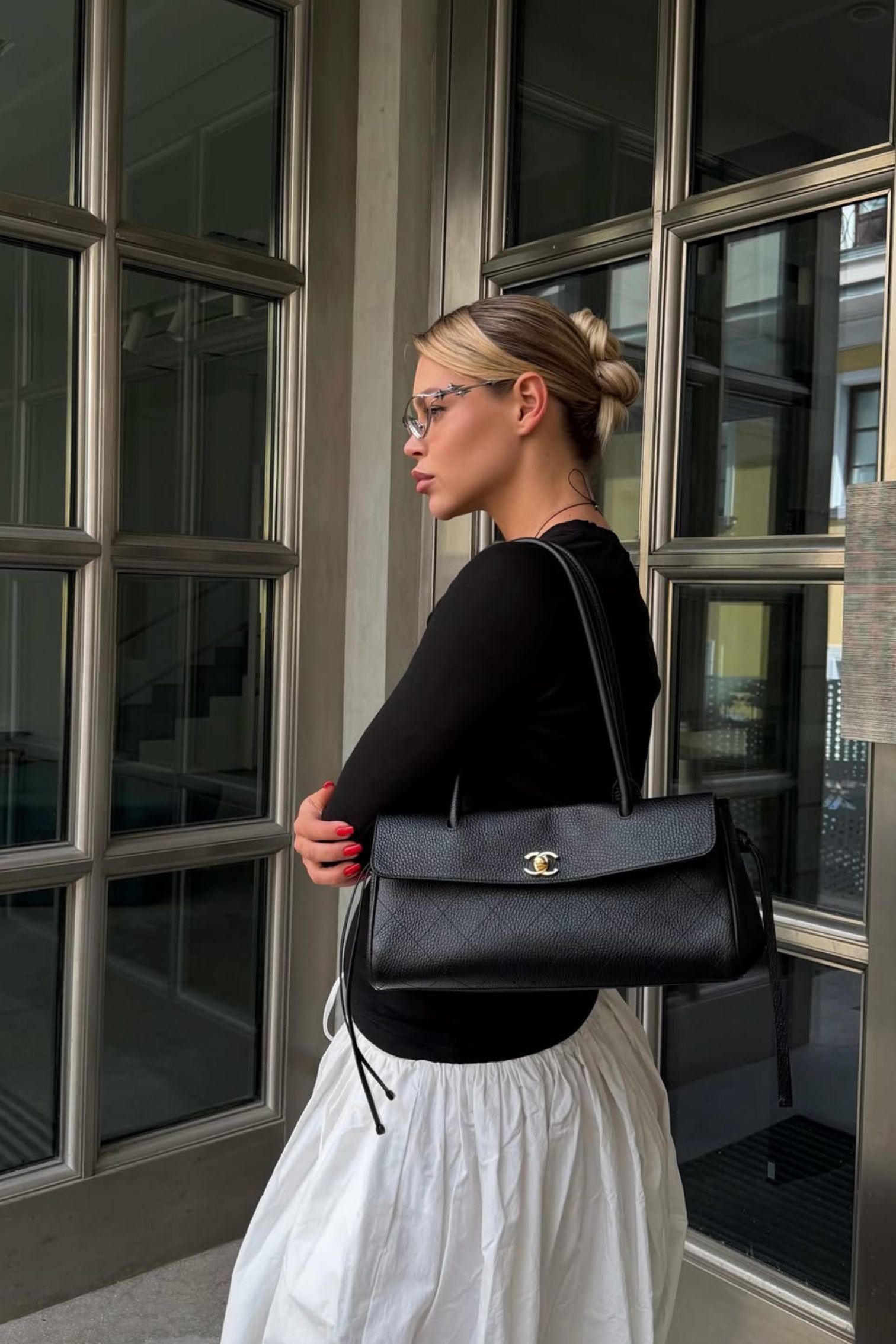Chanel 26S Small Shopping Bag "Matthieu Blazy's" Black Calfskin Gold Hardware