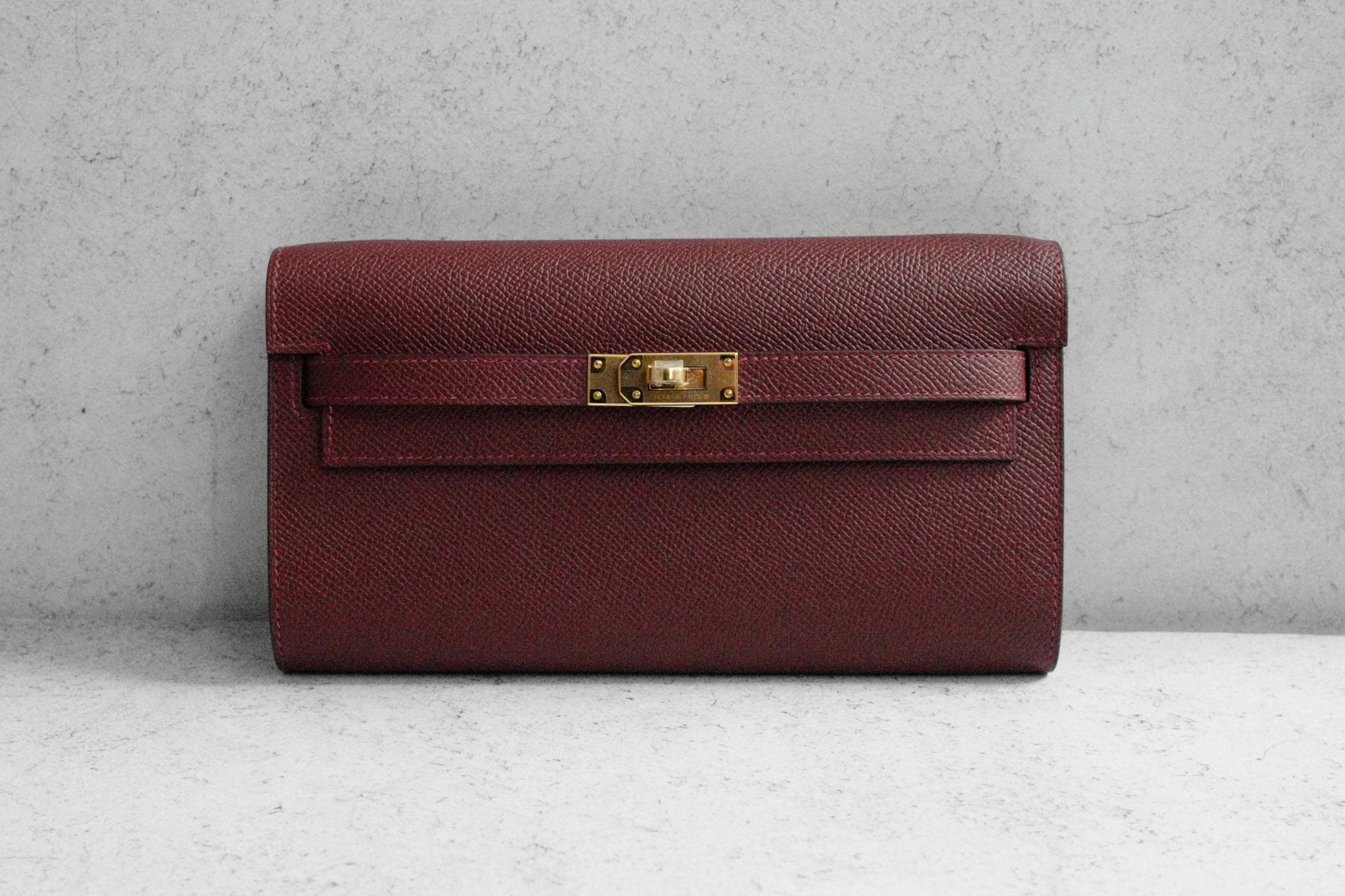Hermès Kelly Classique To Go Wallet Rouge H Epsom Calfskin GHW G Stamp 2026