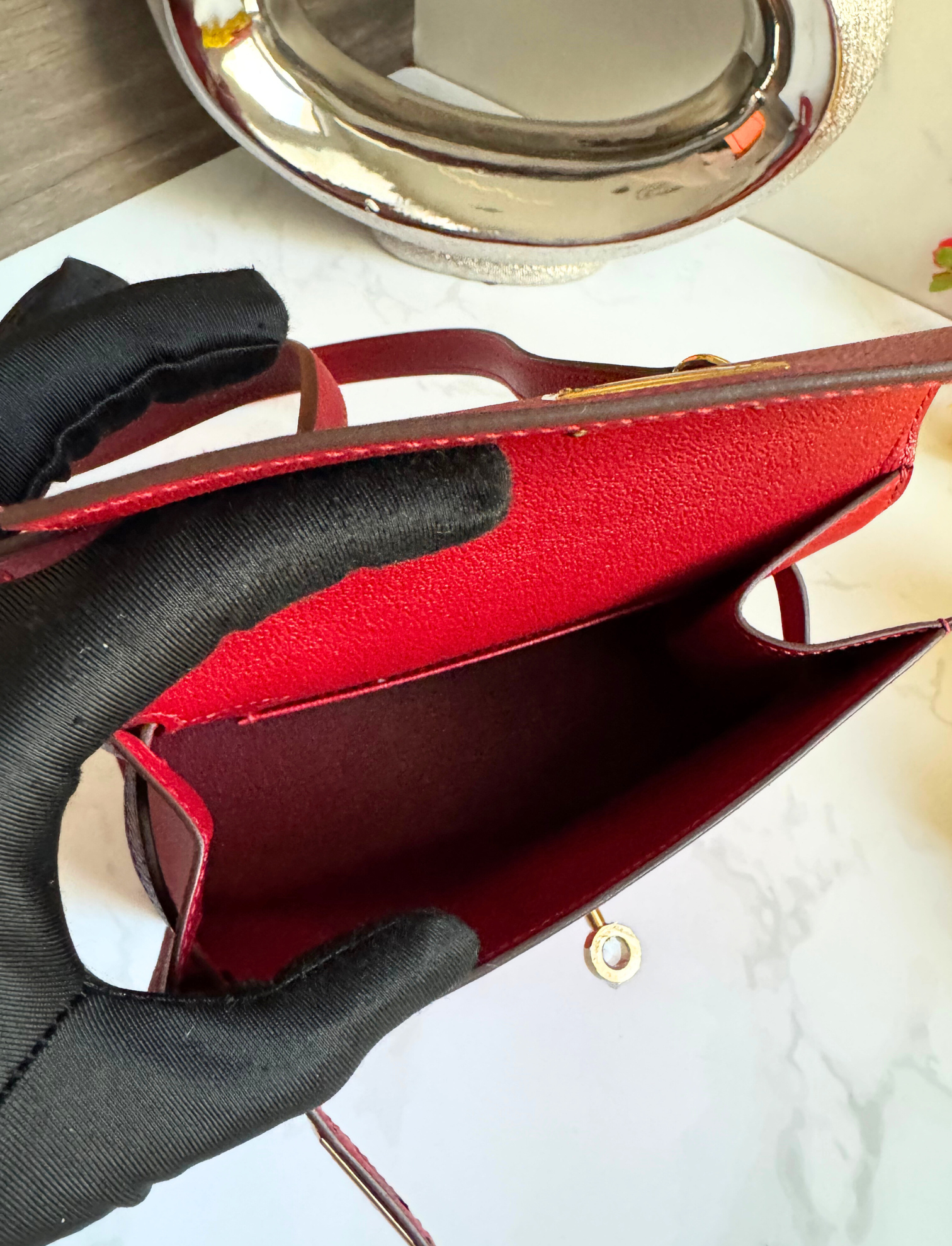 BNIB Hermès Kelly Désordre 20 Bag Rouge Pigment Epsom Leather with Gold Hardware