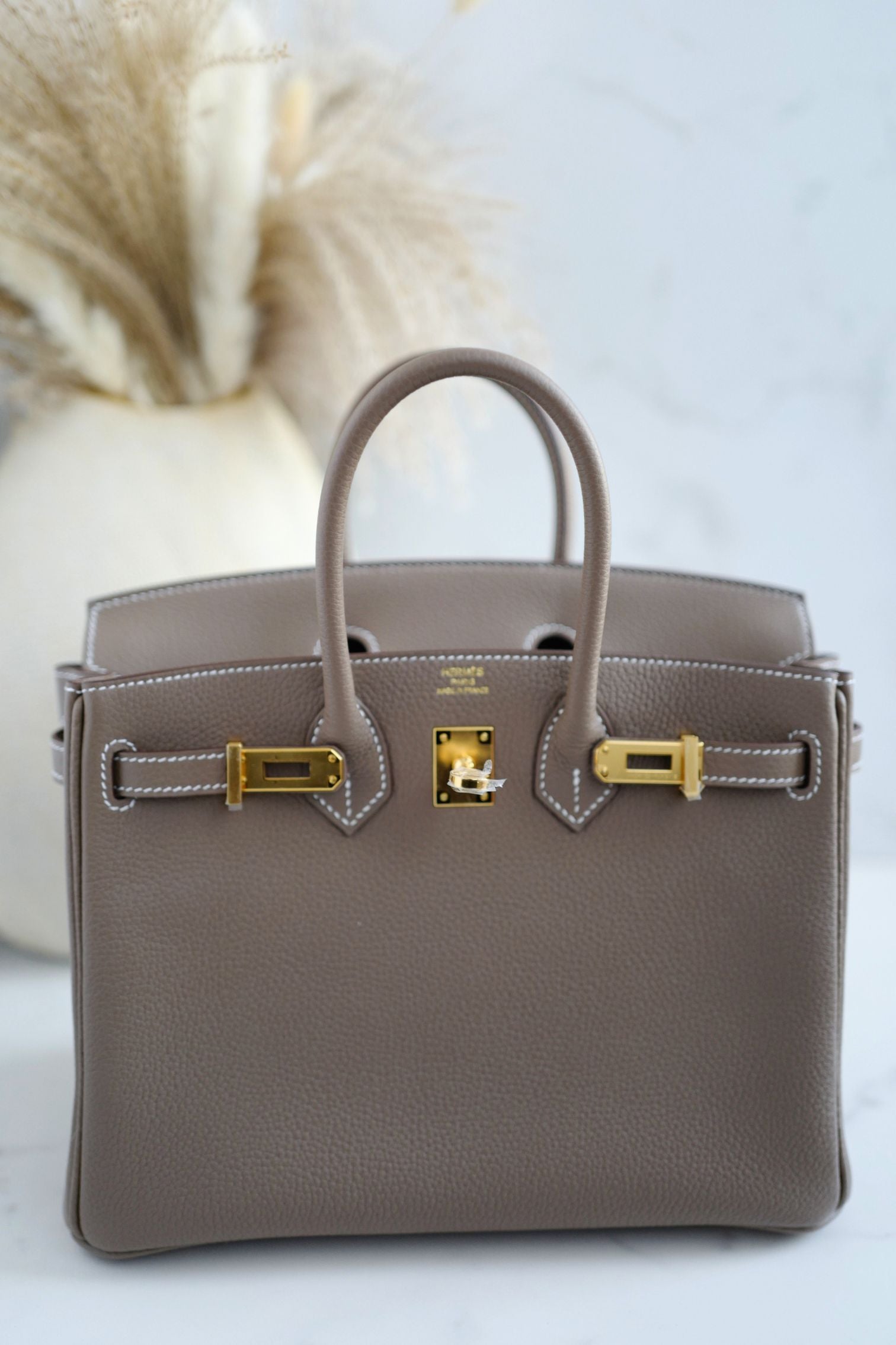 Hermes Birkin 25 Etoupe Togo Leather Gold Hardware K Stamp 2025
