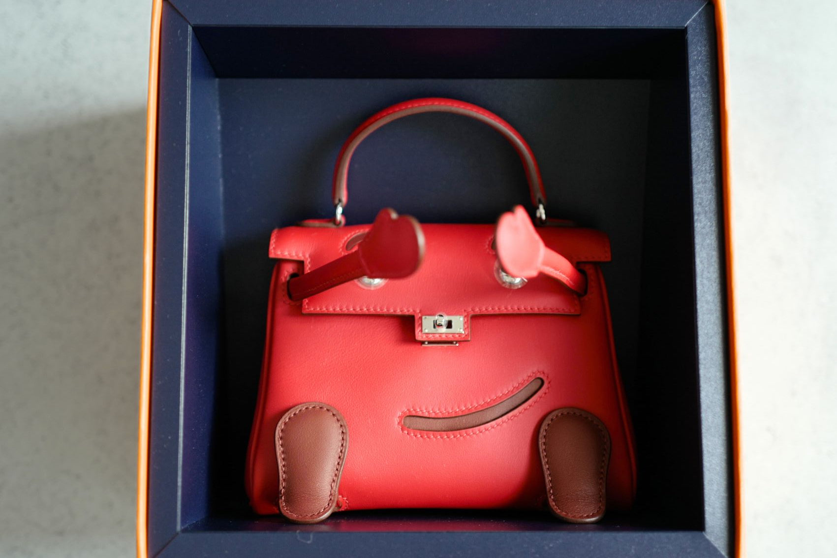 Hermès Kelly Doll Rouge De Coeur Swift Calfskin PHW G Stamp