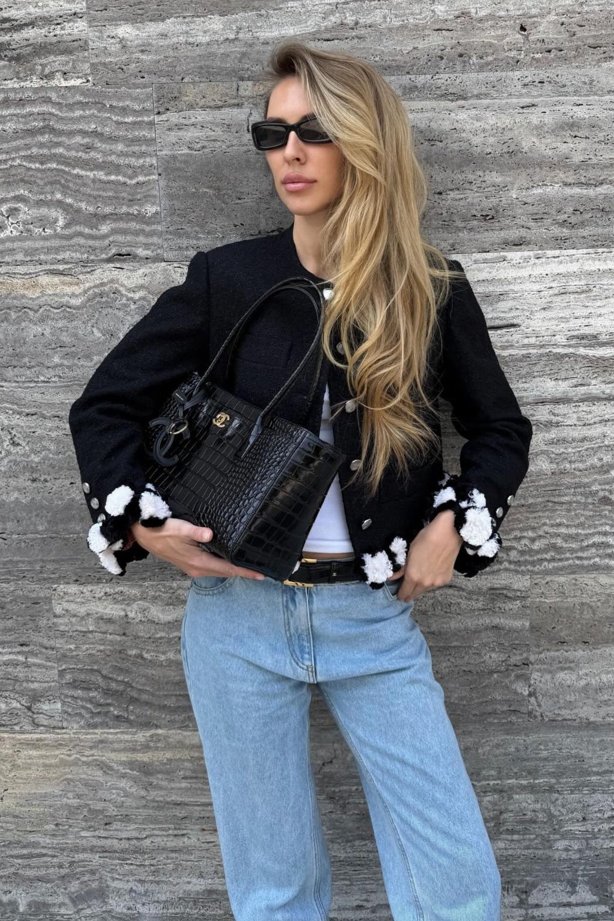 NEW Chanel 26K Matthieu Blazy's Small Tote Black Croc Embossed Calfskin GHW