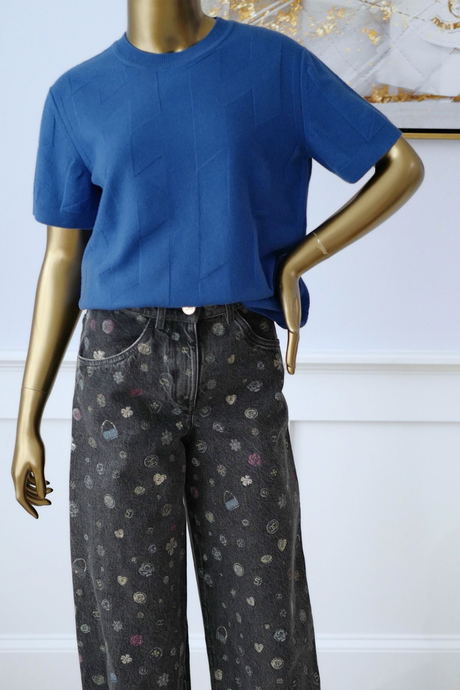 Hermès Pull Manches Longues Bleu Payne Size 38