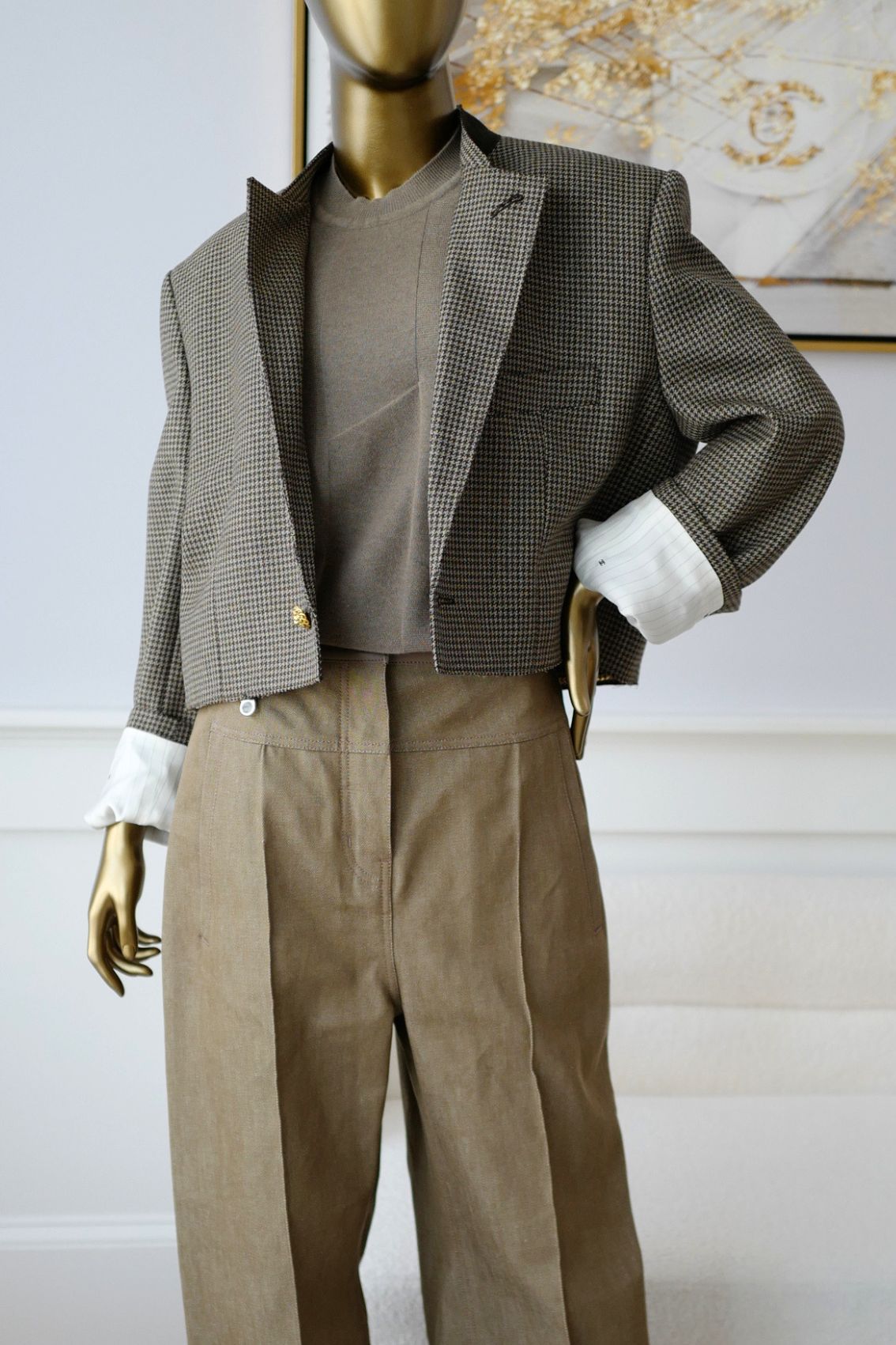 Chanel 26S spring summer Matthieu Blazy Jacket Brown Ecru/Wool size 36