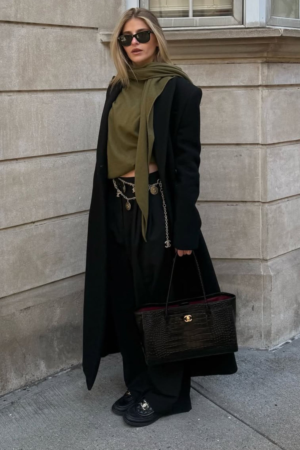 Chanel 26k Matthieu Blazy's Small Tote Black Crocodile Embossed Calfskin GHW
