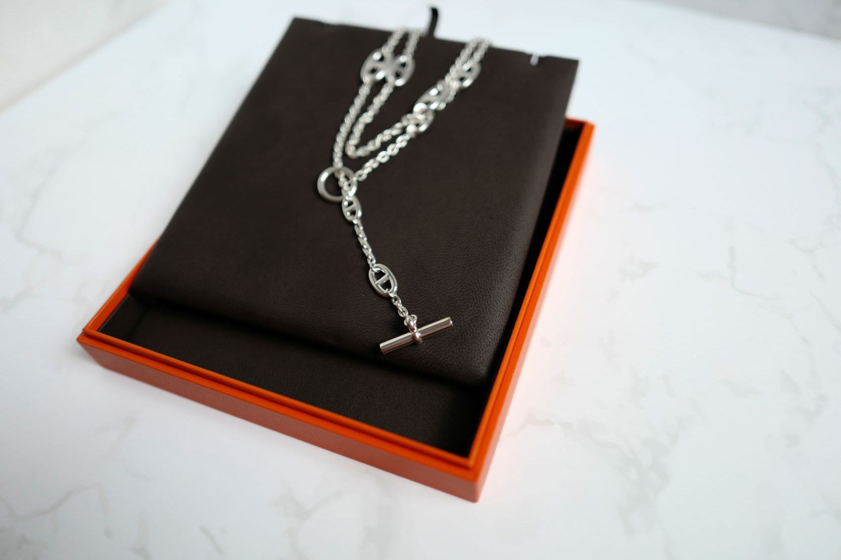 Hermès Farandole Long Necklace 160 Sterling Silver