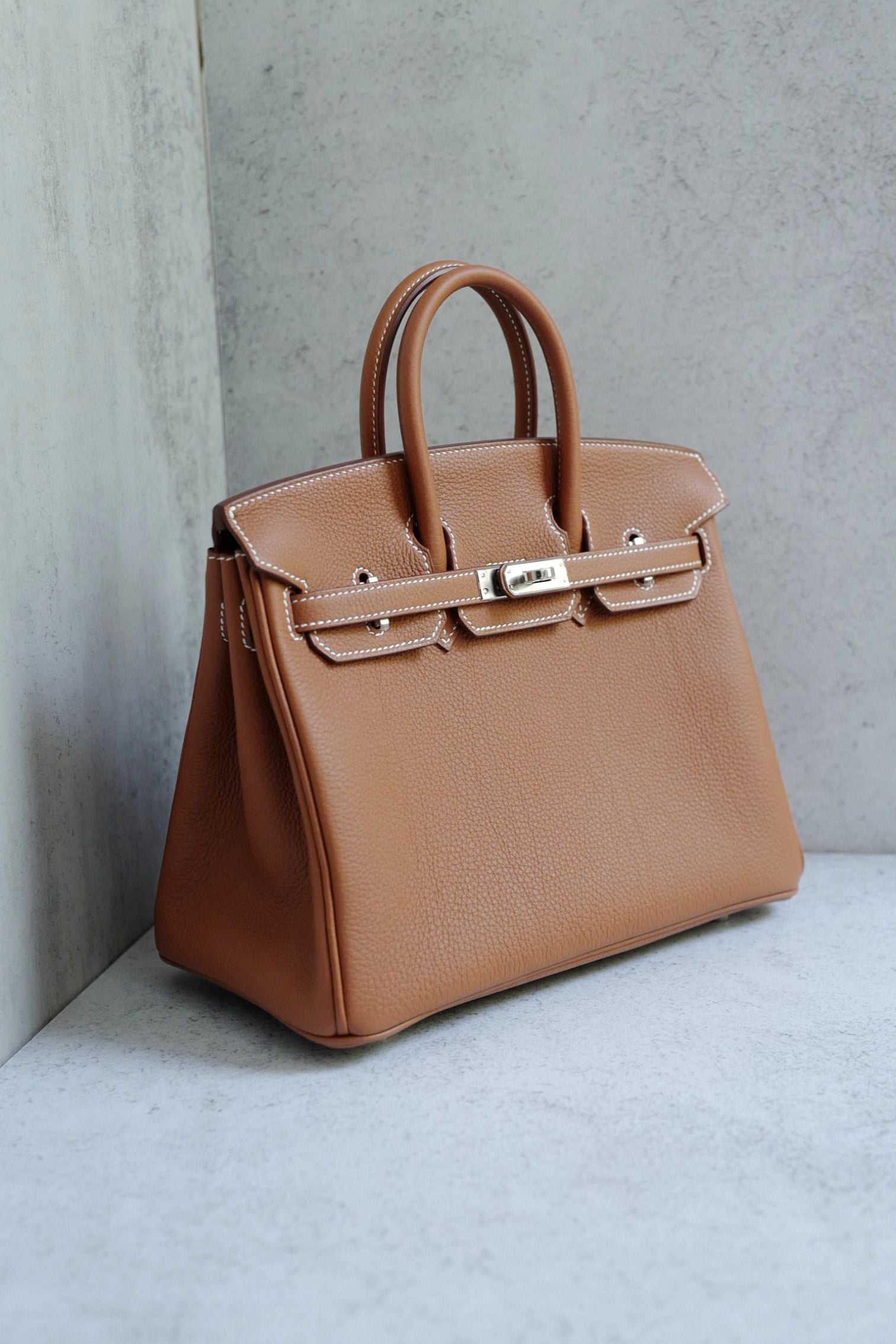 BNIB Hermes Birkin 25 Gold Togo Leather Palladium Hardware