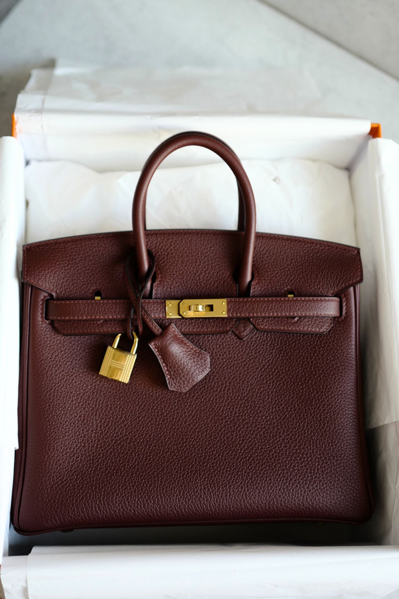 Hermès Birkin 25 Rouge H Togo Leather Gold Hardware K Stamp 2025