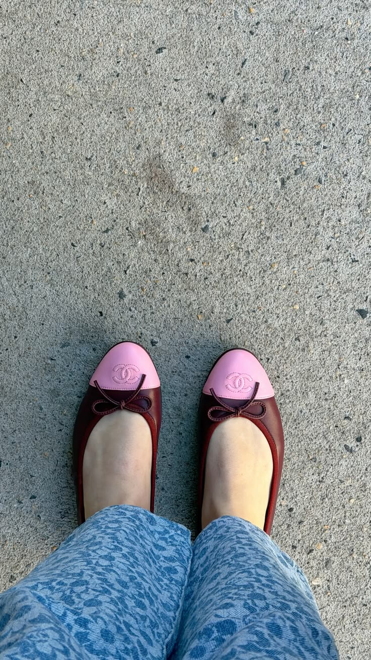 Chanel 26S Matthieu Blazy's Ballet Flats Burgundy Pink Lambskin Size 36C