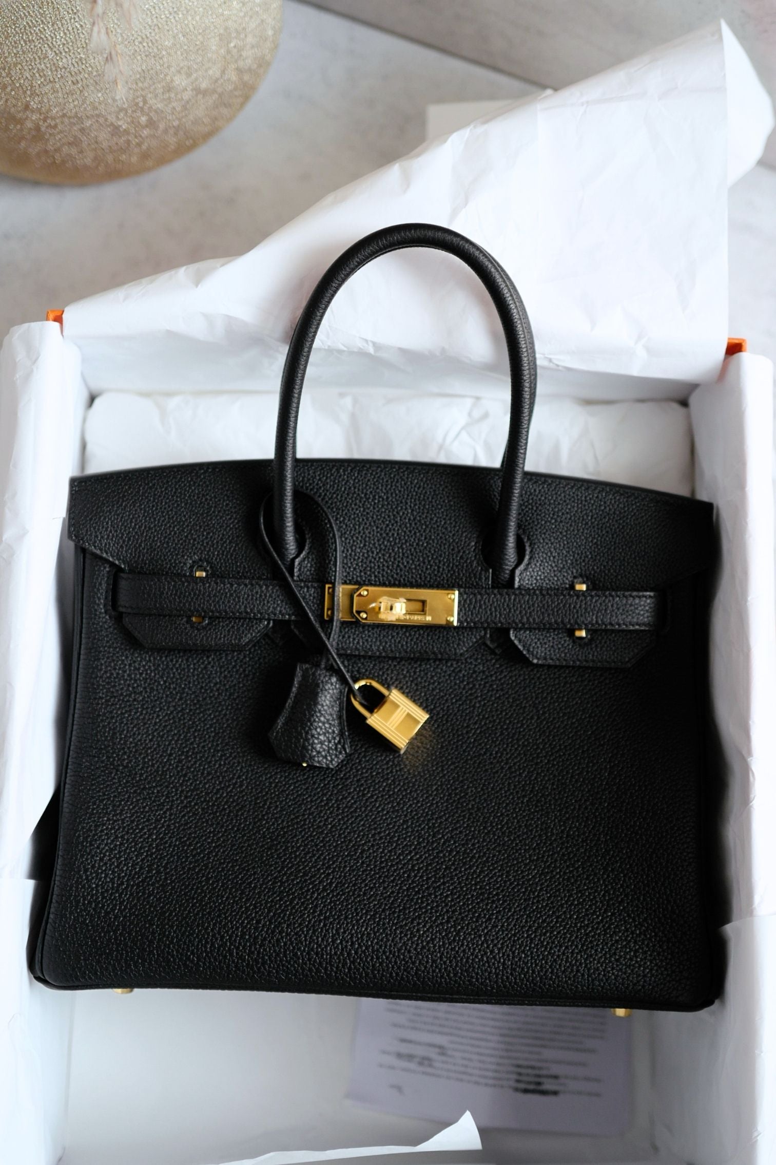 Hermès Birkin 30 Black Togo Leather Gold Hardware K Stamp