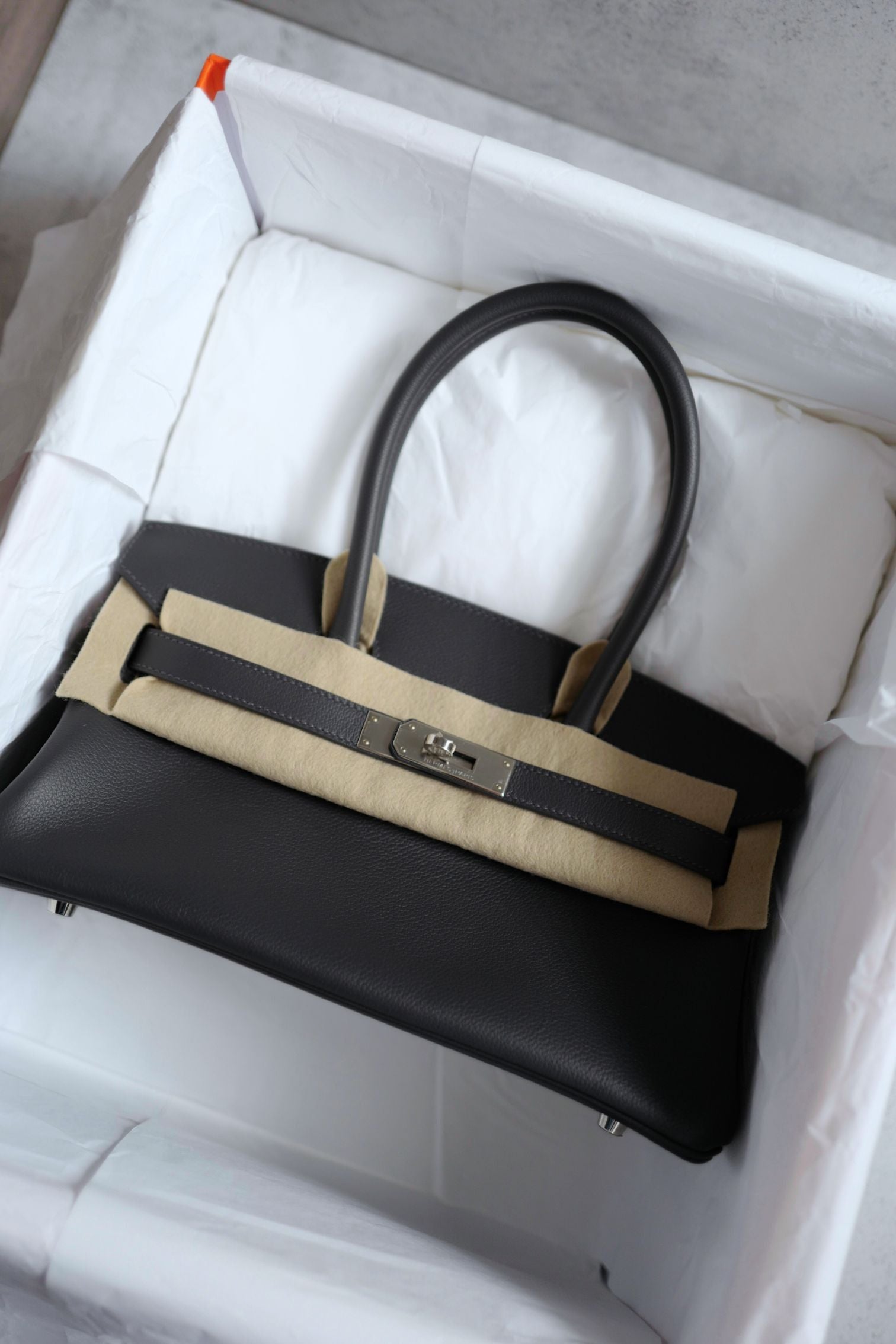 Hermès Birkin Shoulder Light Ardoise Veau Leather PHW K Stamp