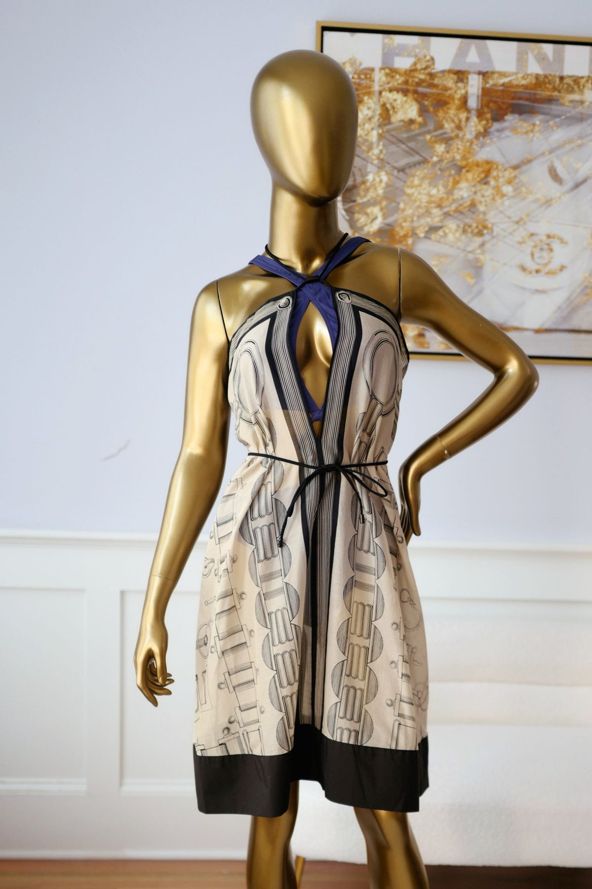 NEW Hermès "Cahier du Colporteur" Beach Dress Beige Pierre D'Istrie Size 36