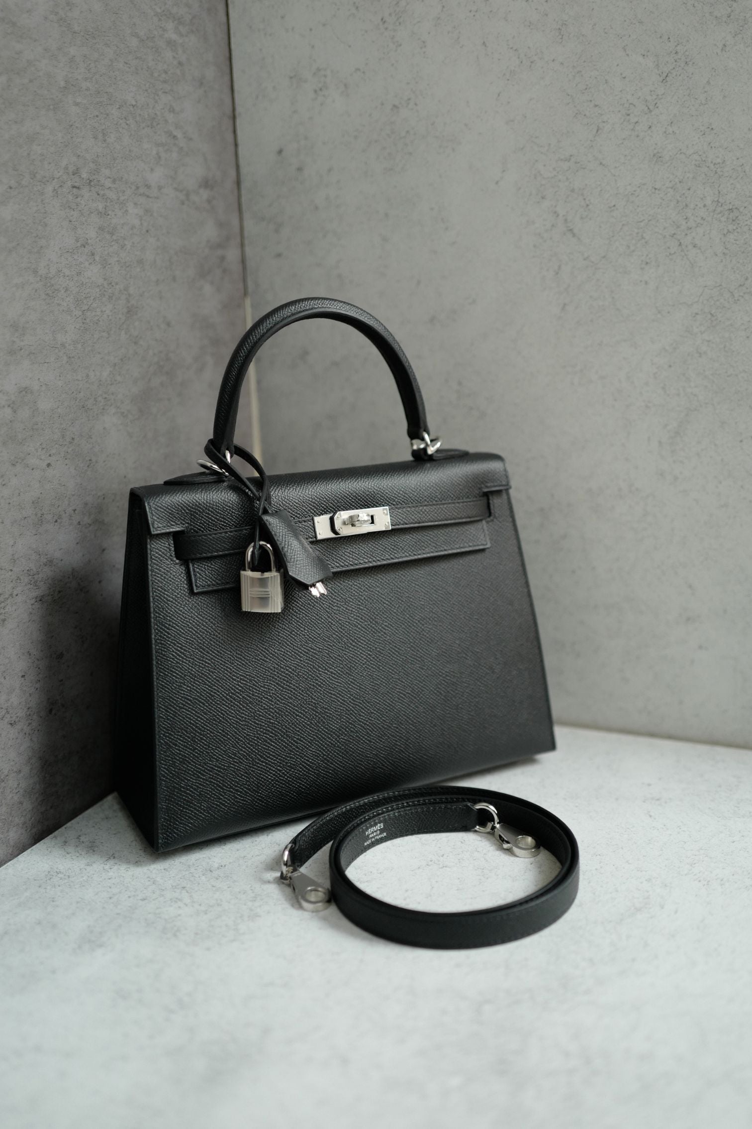 BNIB Hermes Kelly 25 Black Epsom Sellier Palladium Hardware Stamp G 2026