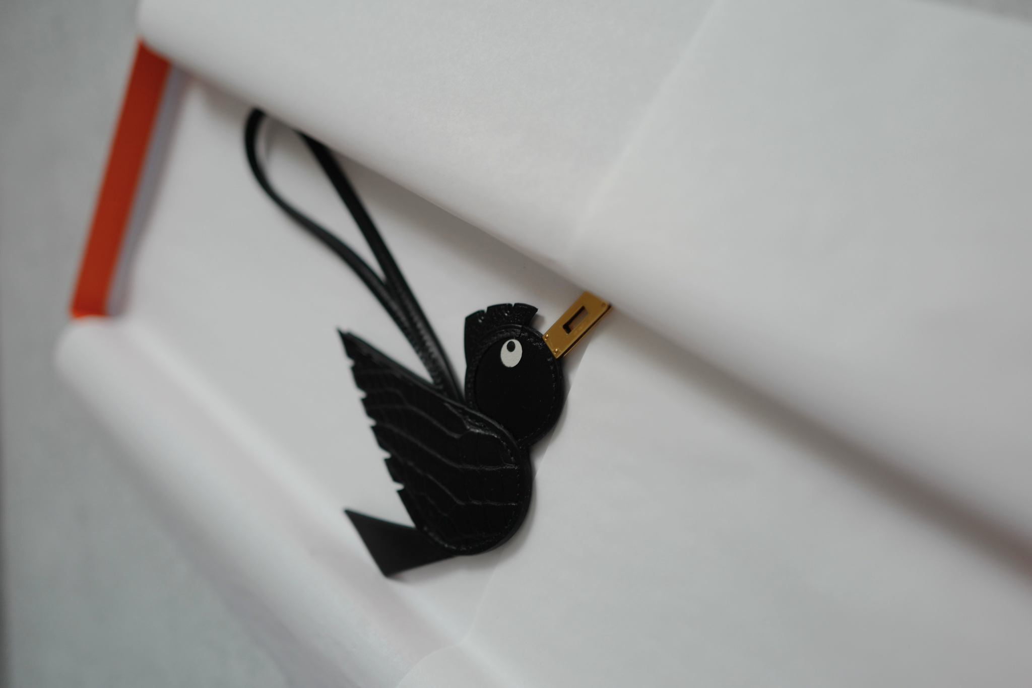 Hermès Birdy Charm Black Matte Alligator Epsom Calfskin Gold Hardware