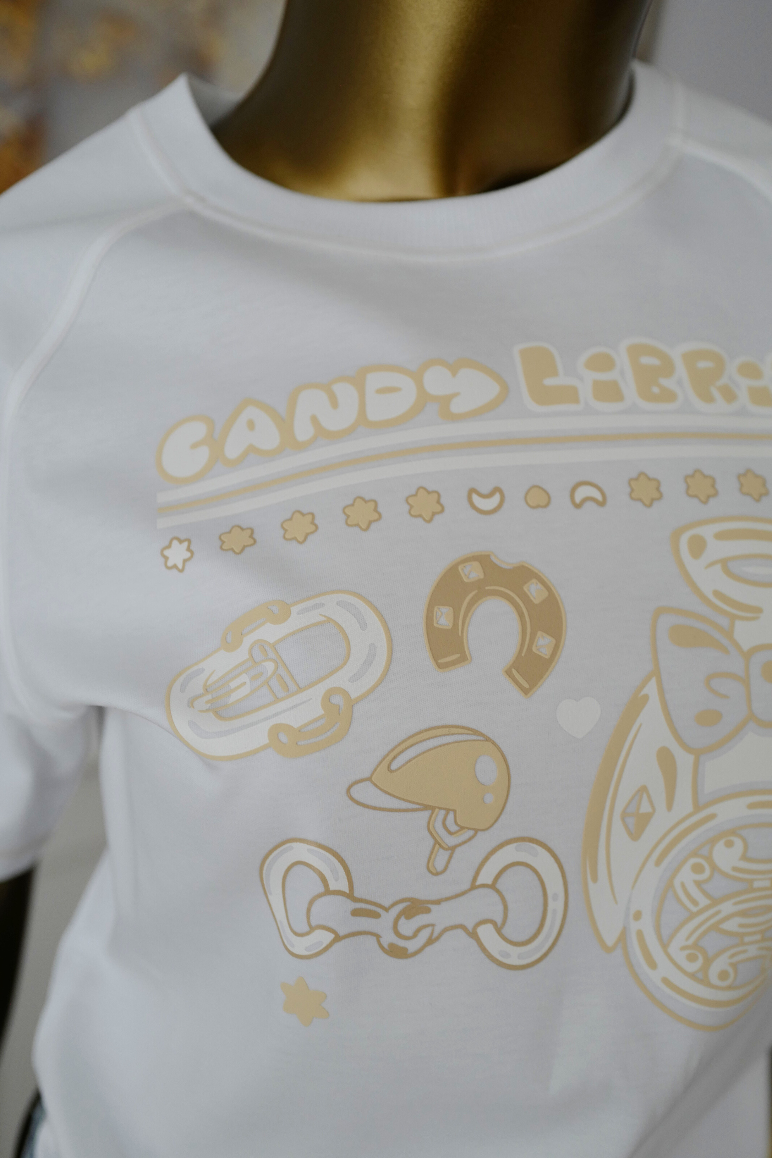 NEW Hermès Candy Libris Print T-Shirt White Cotton Size 38