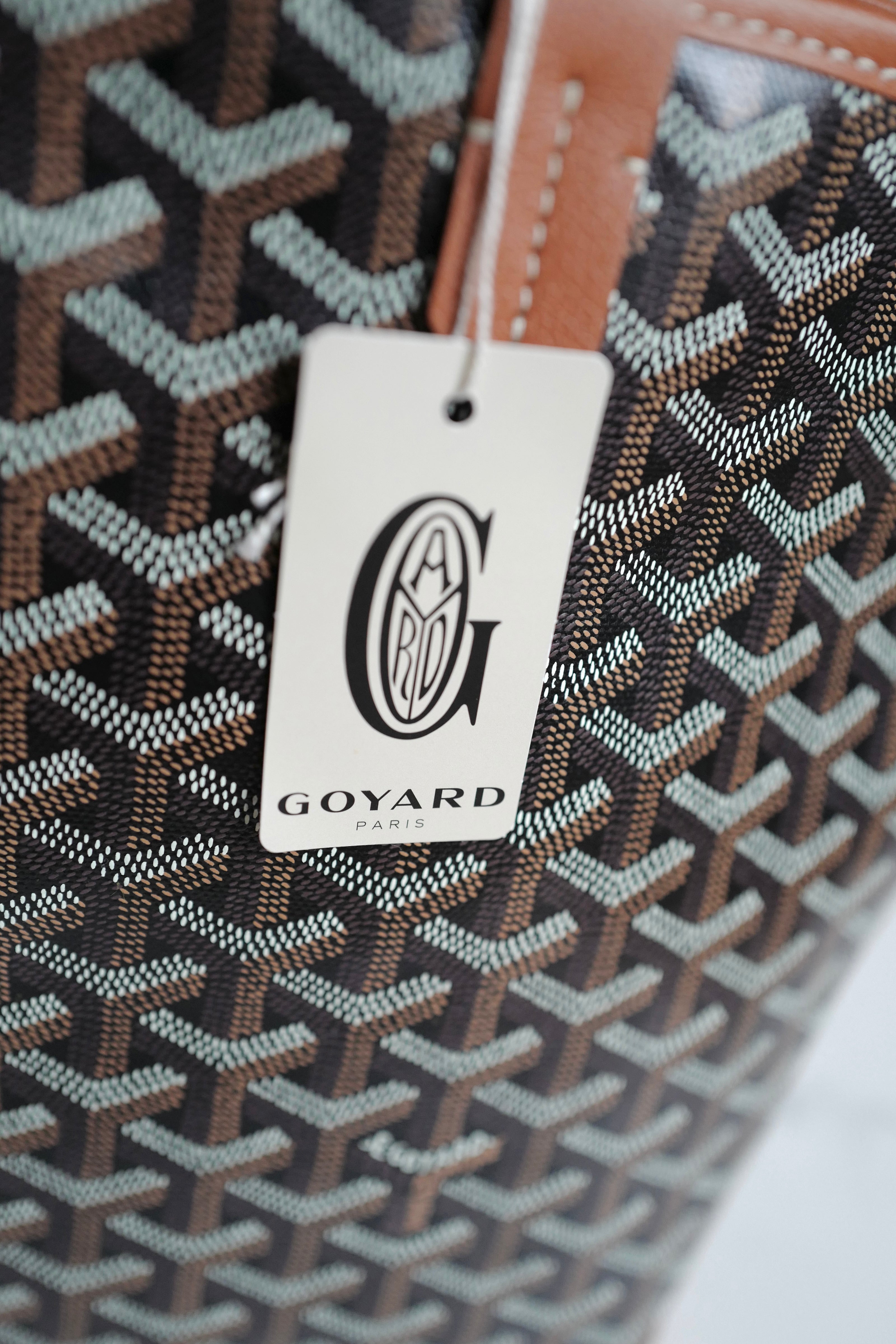 NEW Goyard Artois PM Bag in Black & Tan with Palladium HW