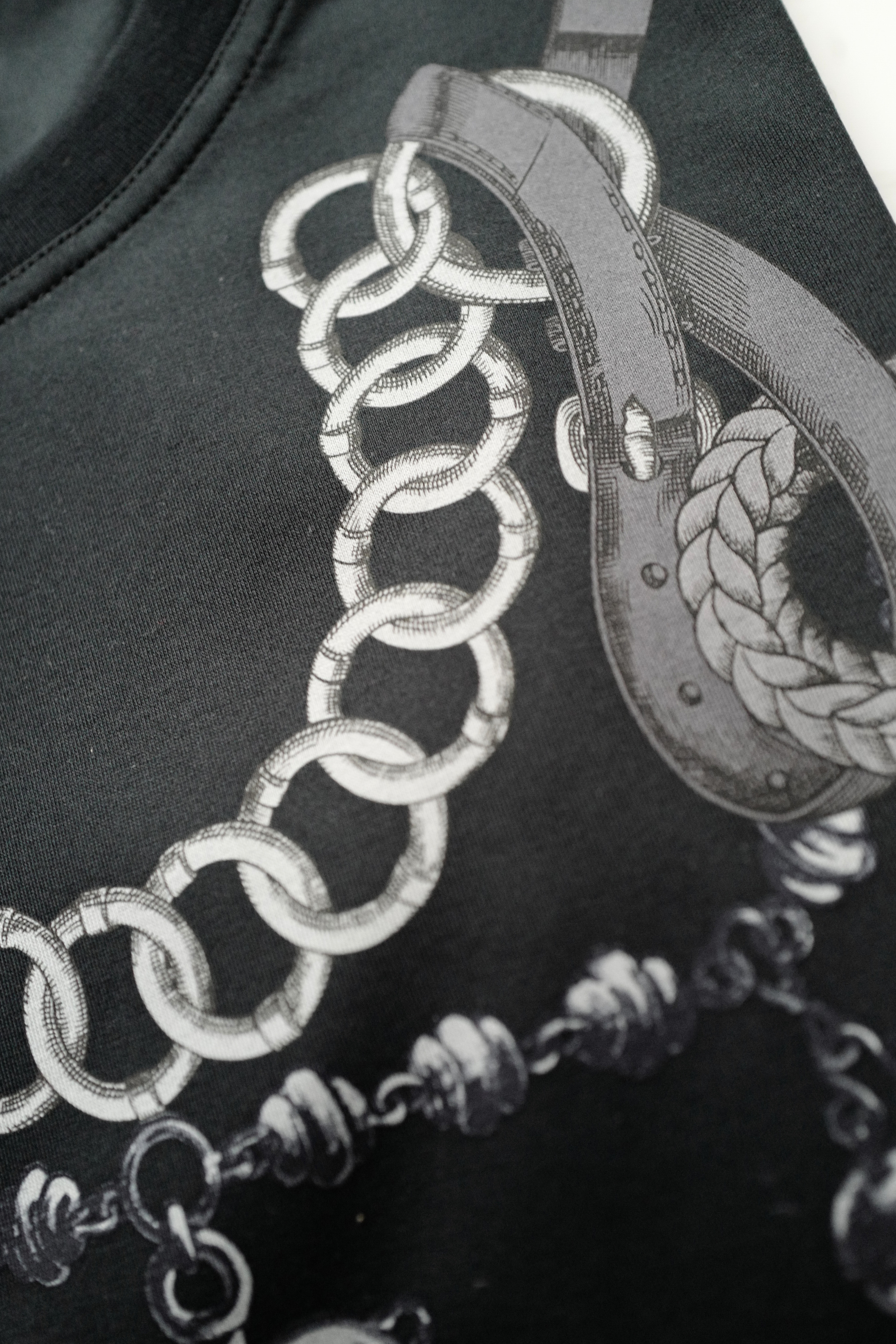 NEW Hermès Palefroi Remix Maxi Imprimé T-Shirt Black Cotton Size 36