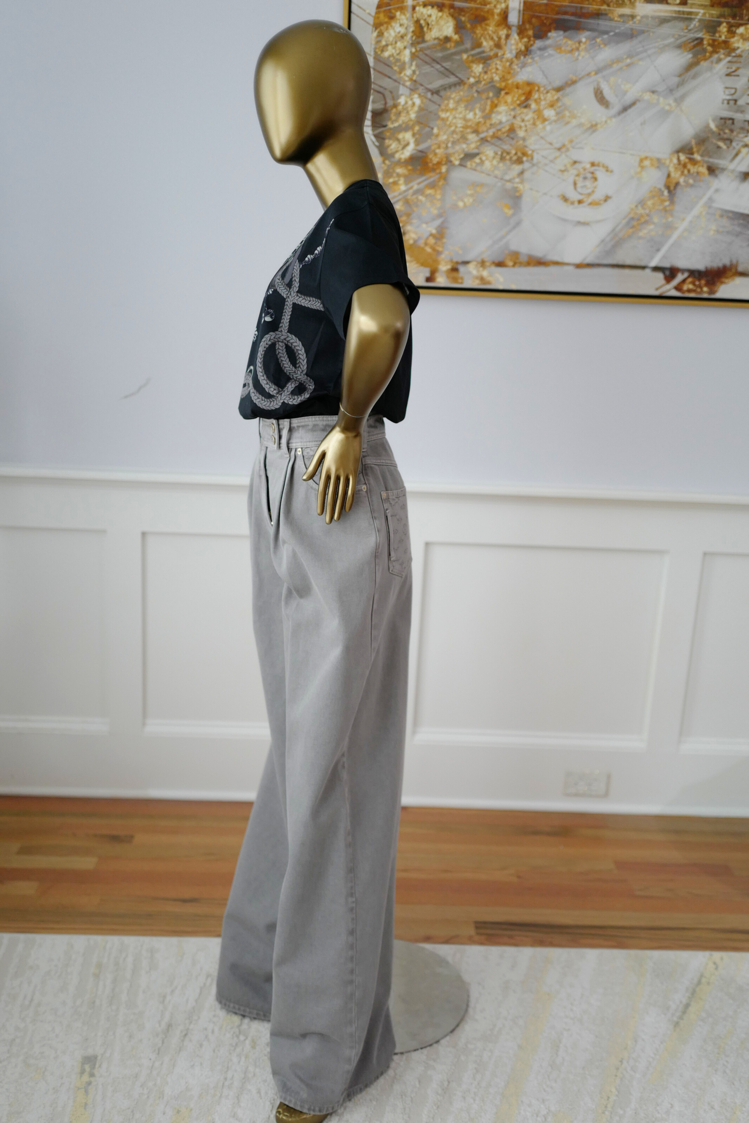 NEW Hermès Palefroi Remix Maxi Imprimé T-Shirt Black Cotton Size 36