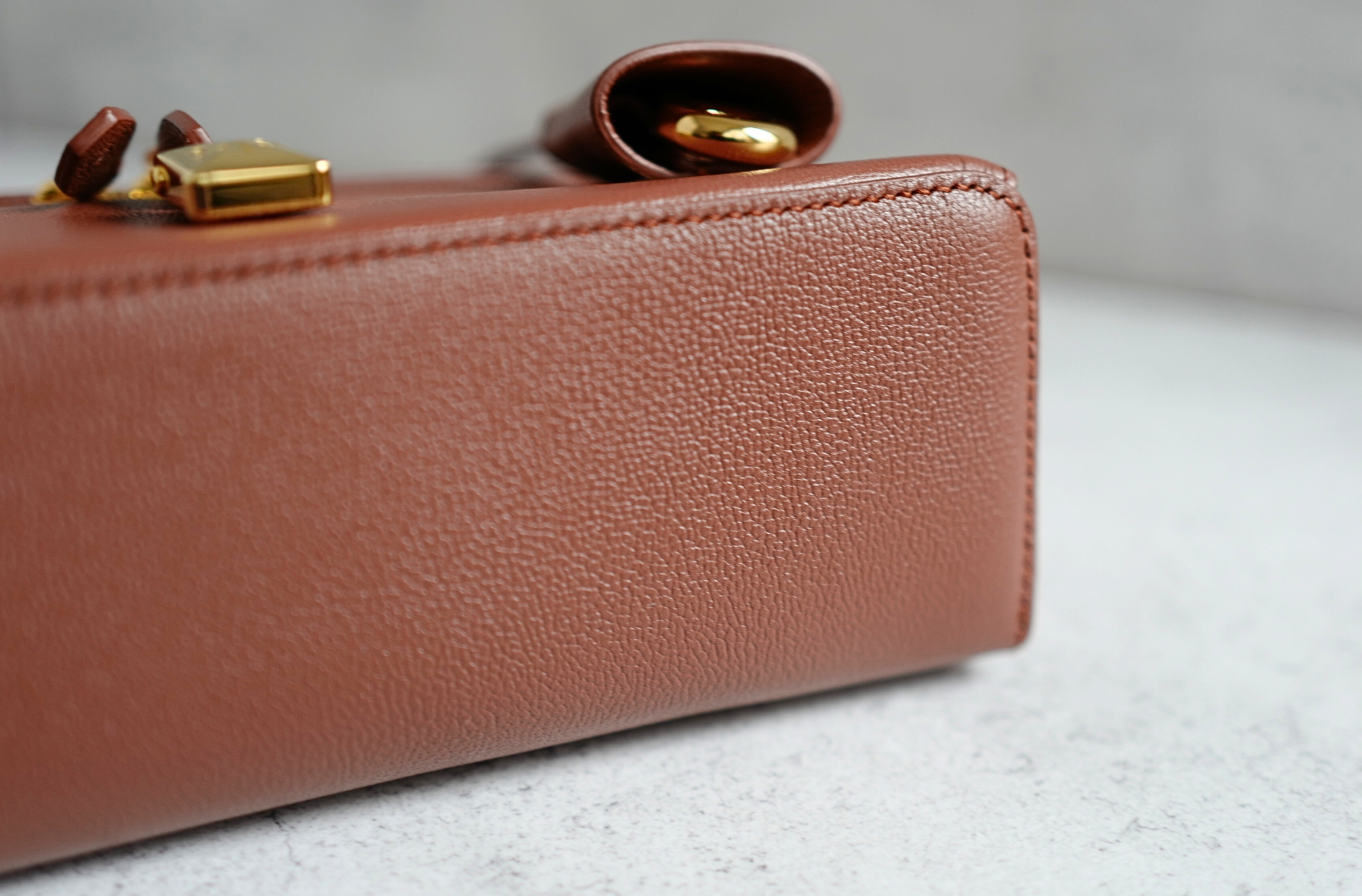 NEW Loro Piana Extra Bag L23 Burnt Tan Sun Gold Calfskin Leather Crossbody Bag