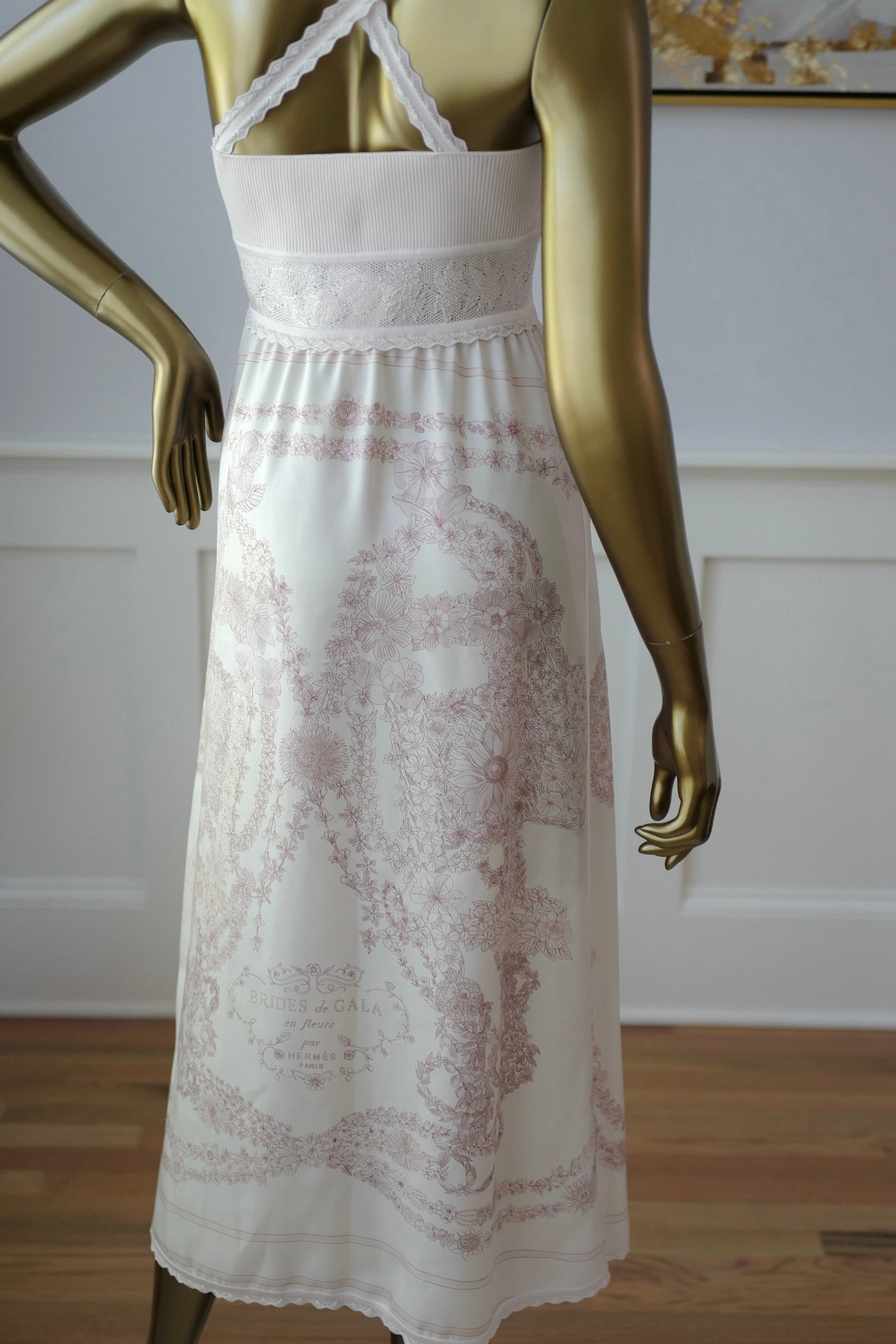 NEW Hermes “Brides de Gala en Fleurs” inspi Twillaine Silk Dress size 36