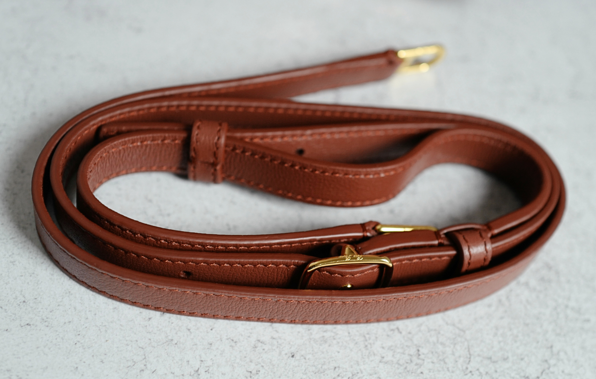 NEW Loro Piana Extra Bag L23 Burnt Tan Sun Gold Calfskin Leather Crossbody Bag